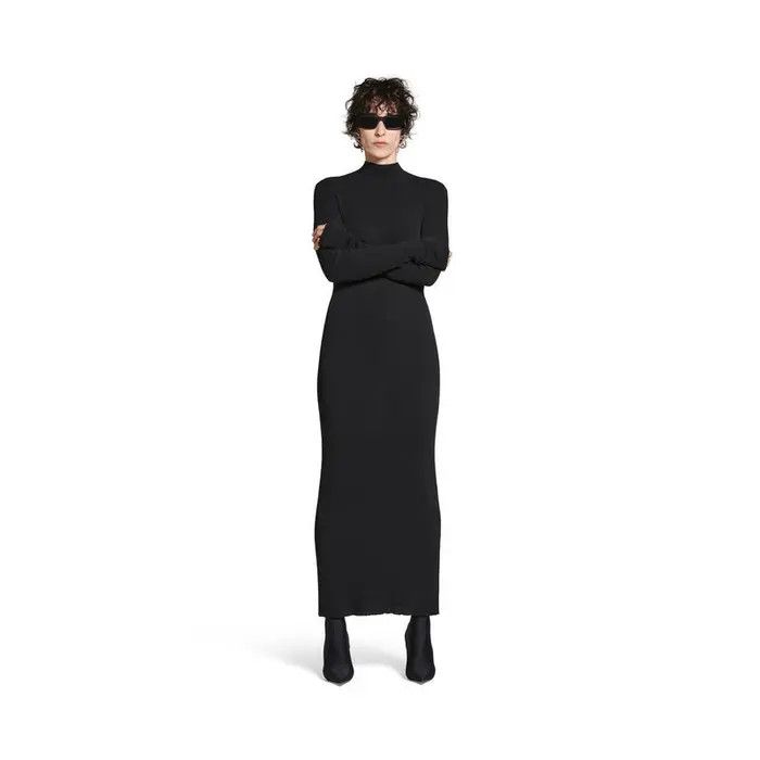 Balenciaga o1bcso1str0326 Maxi Dress in Black Size L / US 10 / IT 46 - 1 Thumbnail