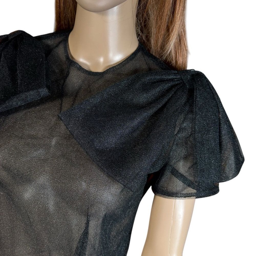 Other Vintage Carine Tulle Short Sleeve Black Top Size 4 Size S / US 4 / IT 40 - 4 Thumbnail
