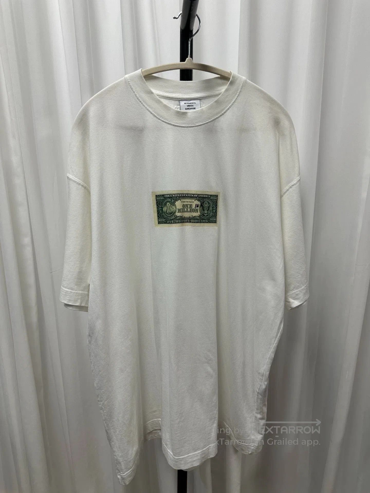 Vetements White Short Sleeve Shirt with Dollar Bill Print. Size US S / EU 44-46 / 1 - 1 Thumbnail