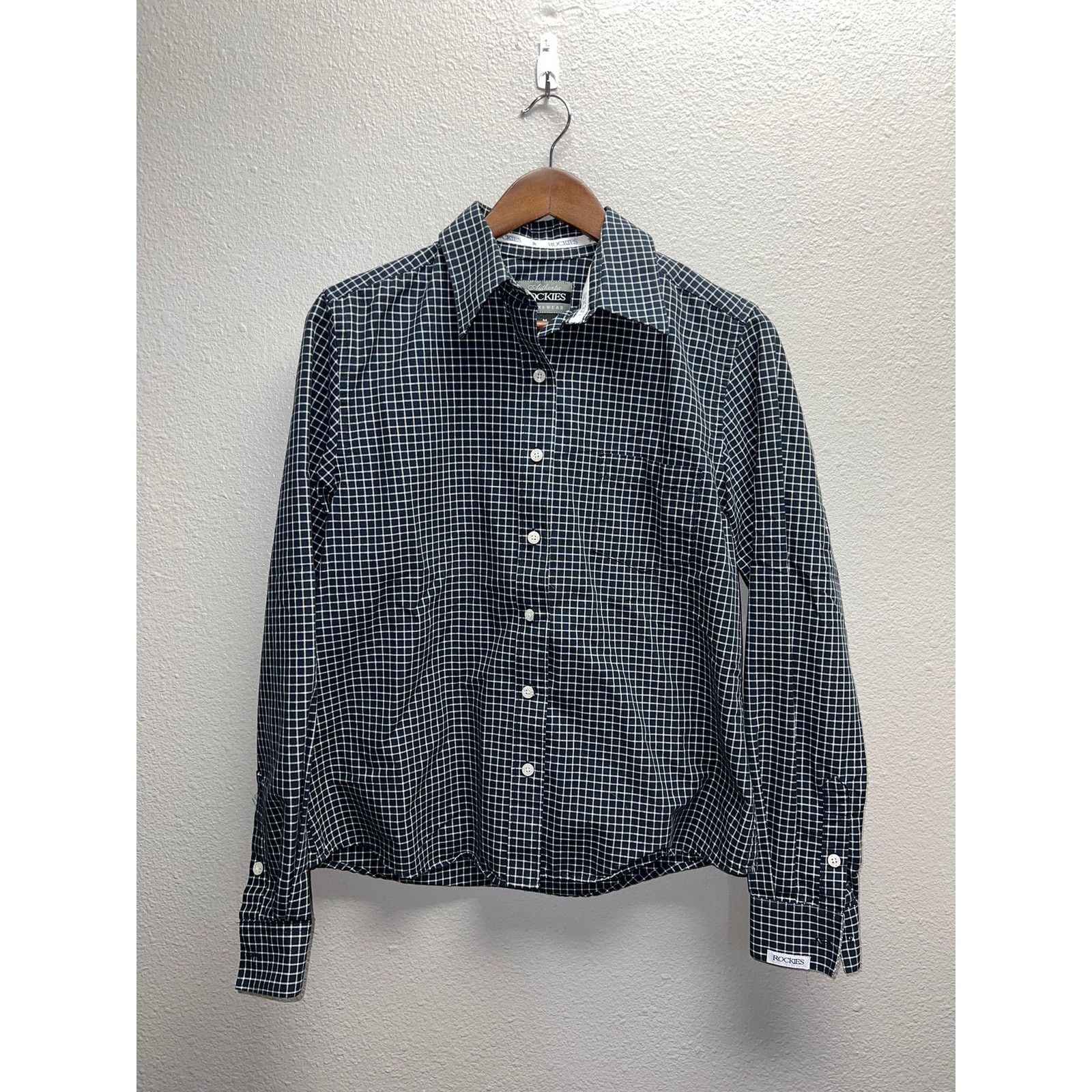 Vintage Womens Rockies Button Up Shirt Long Sleeve Black Medium Size M / US 6-8 / IT 42-44 - 1 Thumbnail