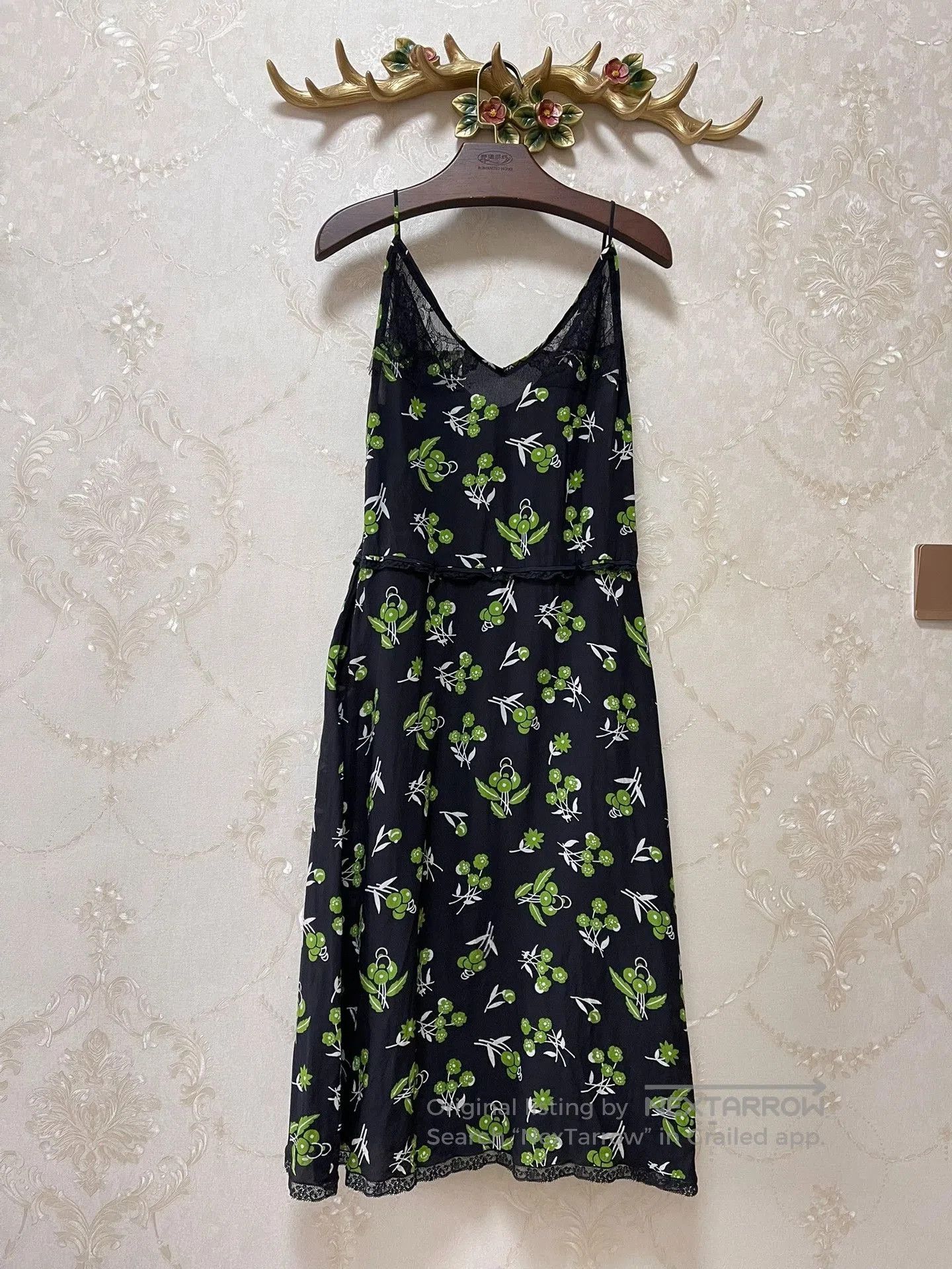 Prada Prada Silk Slip Dress with Floral Print. Size M / US 6-8 / IT 42-44 - 6 Thumbnail