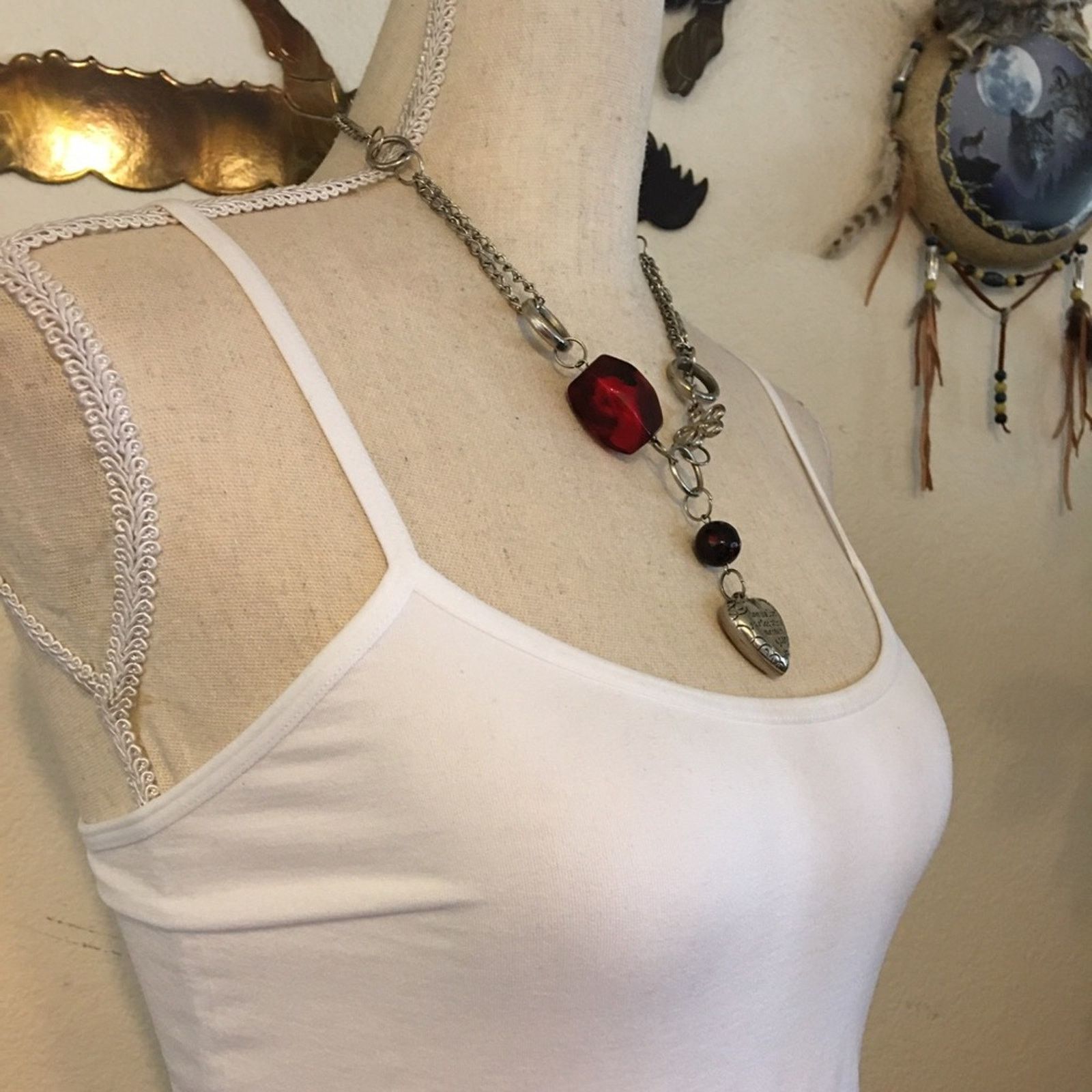 Jewelry With all my Heart beaded silver chain necklace Size ONE SIZE - 2 Thumbnail
