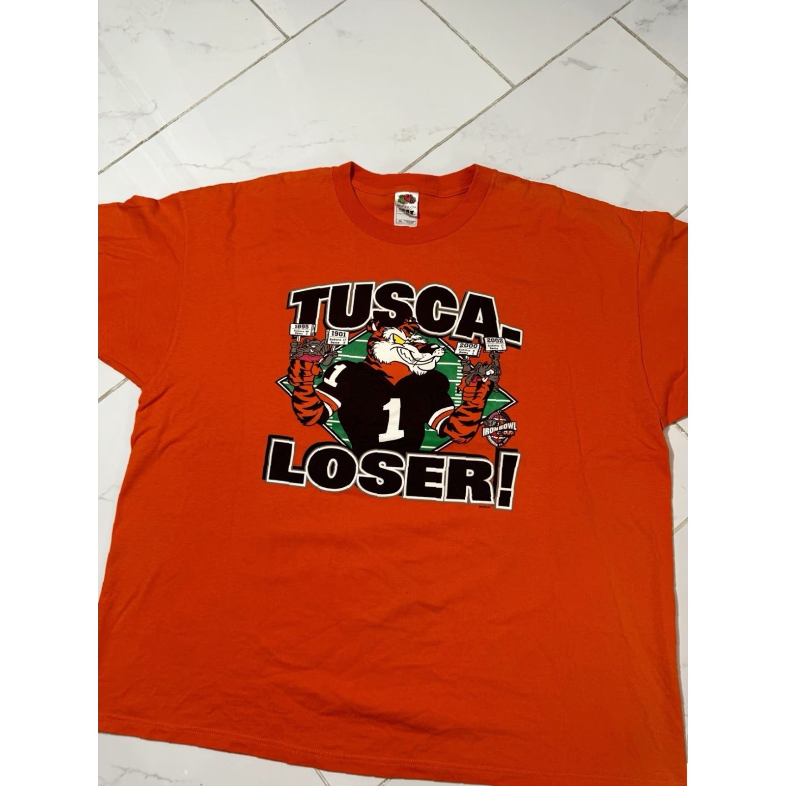 Fruit Of The Loom VINTAGE Auburn Tigers 2002 Iron Bowl T-Shirt 3XL Orange Mens College Fruit of the Loom Tusca-Loser Size US XXL / EU 58 / 5 - 4 Thumbnail
