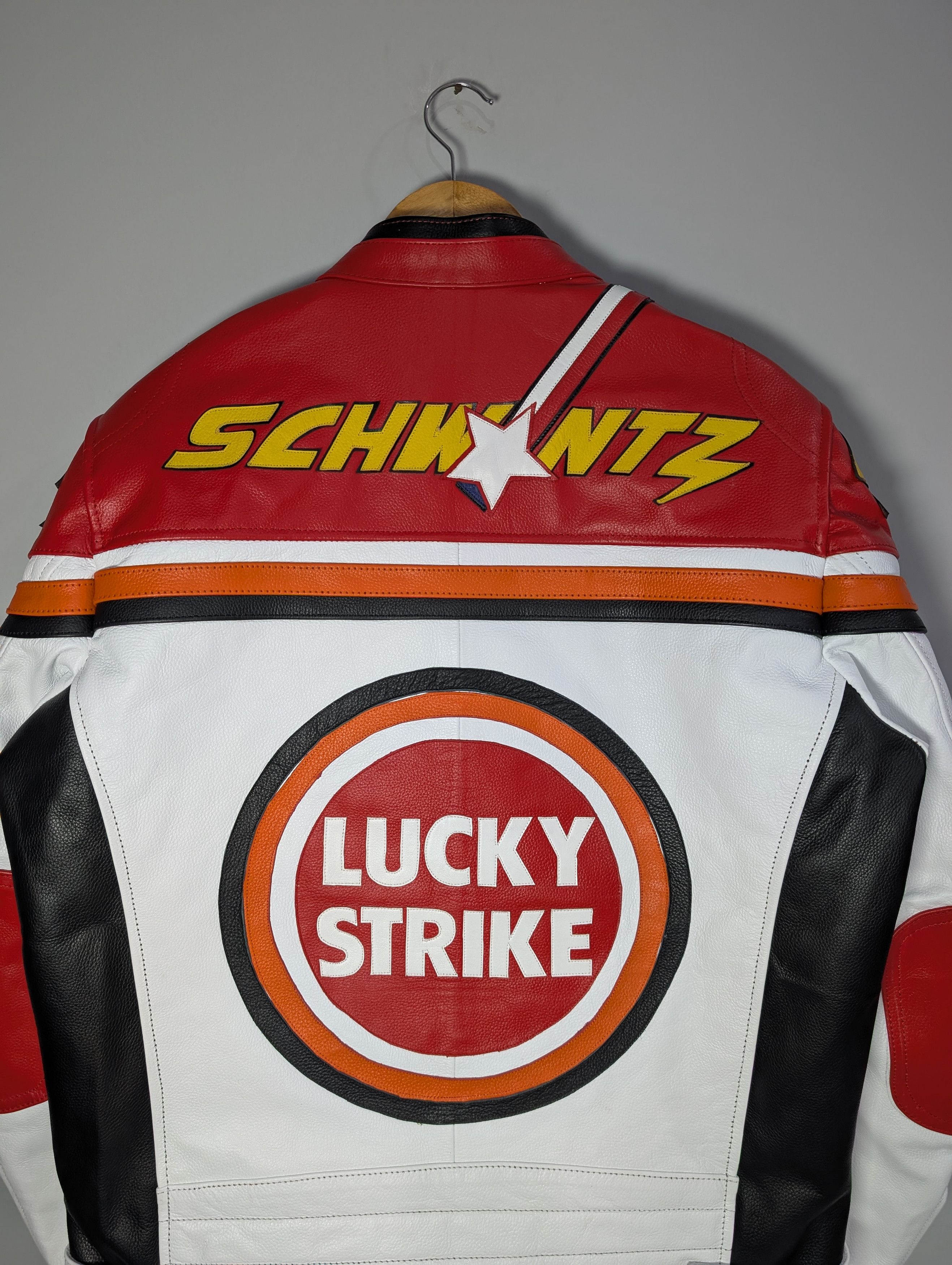 Vintage 🔥Lucky Strike🔥 Oversized Vintage 90s Leather Jacket Retro Size XXL / US 16-18 / IT 52-54 - 6 Thumbnail
