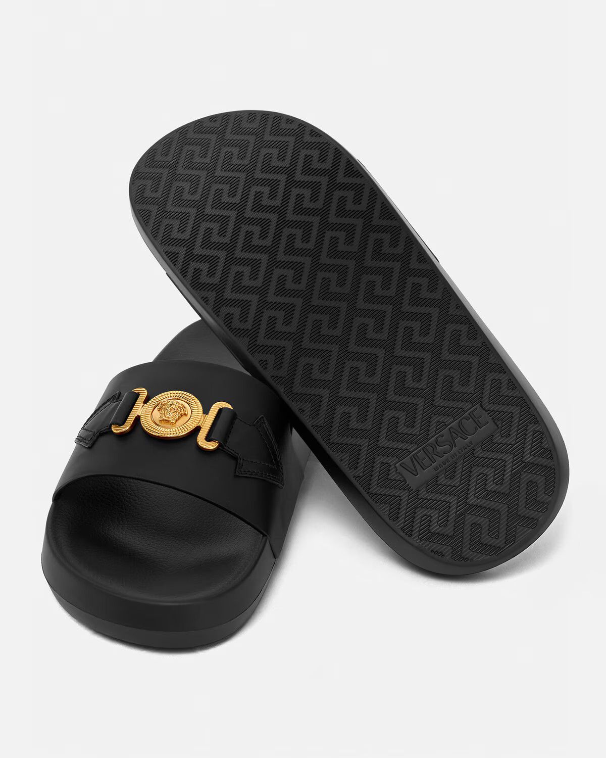 Versace o1s22i1n1024 Medusa Biggie Slides in Black Size US 7 / IT 37 - 2 Thumbnail