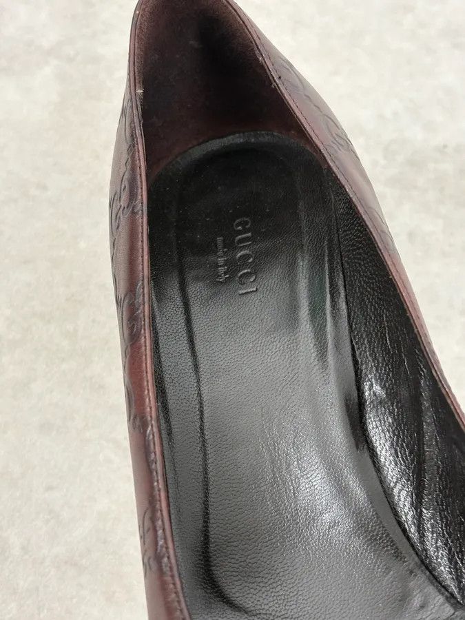 Gucci 2000s Gucci Brown Monogram Leather Heels Size US 6.5 / IT 36.5 - 10 Thumbnail