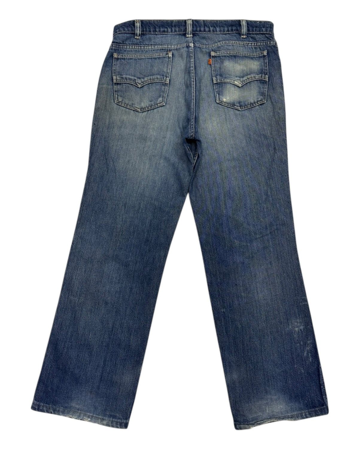 Levi's 🔥VINTAGE LEVIS ORANGE TAB WIDE JEANS DISTRESSED DENIM Size US 34 / EU 50 - 2 Thumbnail