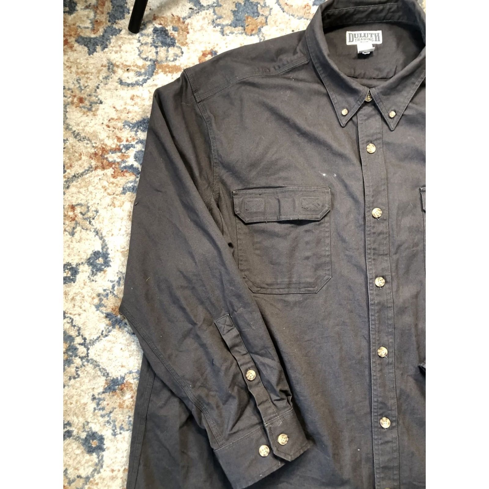 Duluth Trading Company Duluth Trading Shirt Mens 3XL Black Button-Up Long Sleeve Workwear Heavyweight Size US XXL / EU 58 / 5 - 3 Thumbnail