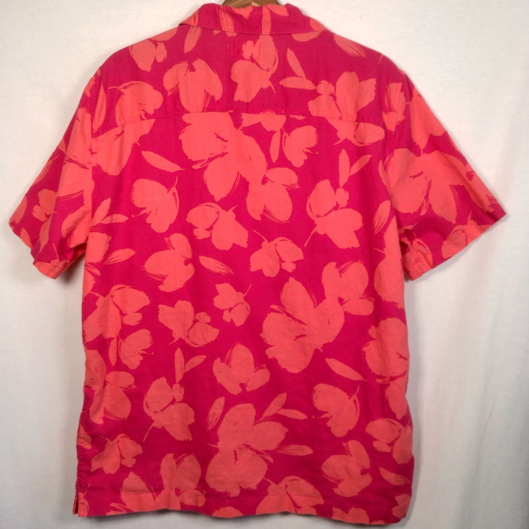 Gap VINTAGE Gap Linen Blend Shirt Men Large Pink Salmon Tropical Floral Beach Surf Vacation Casual Mens Size US L / EU 52-54 / 3 - 3 Thumbnail