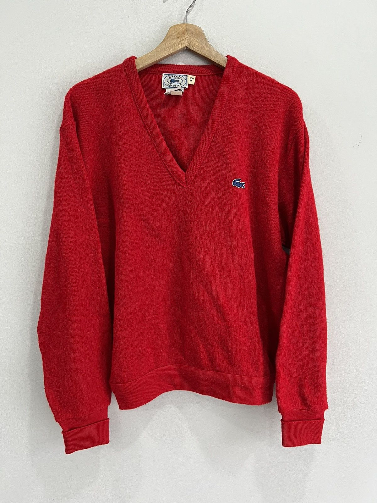 Lacoste × Vintage Vintage Lacoste Vneck Knit sweater M Size US M / EU 48-50 / 2 - 1 Thumbnail