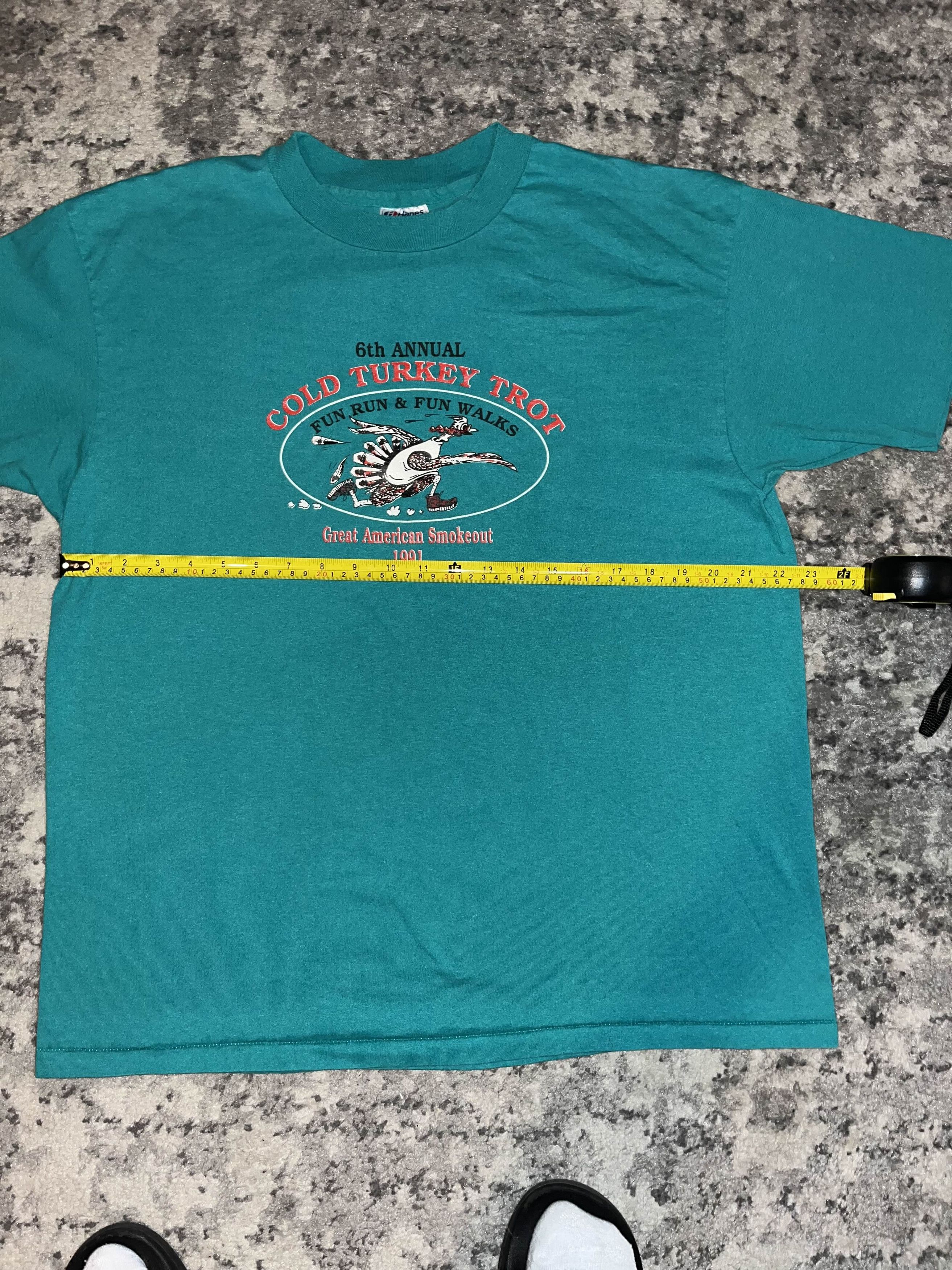 Vintage 90s Cold Turkey Trot Thanksgiving Shirt Size US XL / EU 56 / 4 - 3 Thumbnail