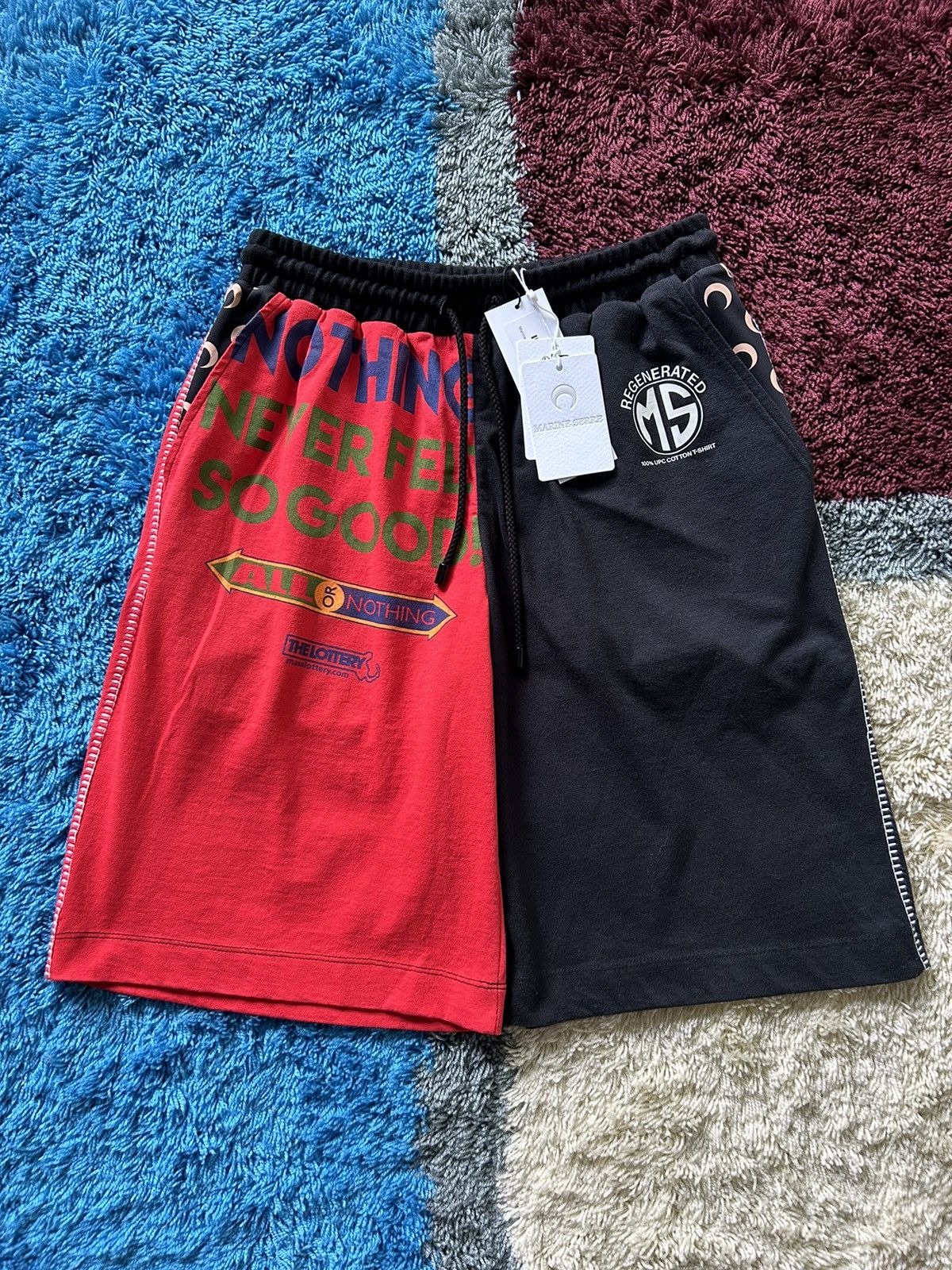 Regenerated patchwork shorts