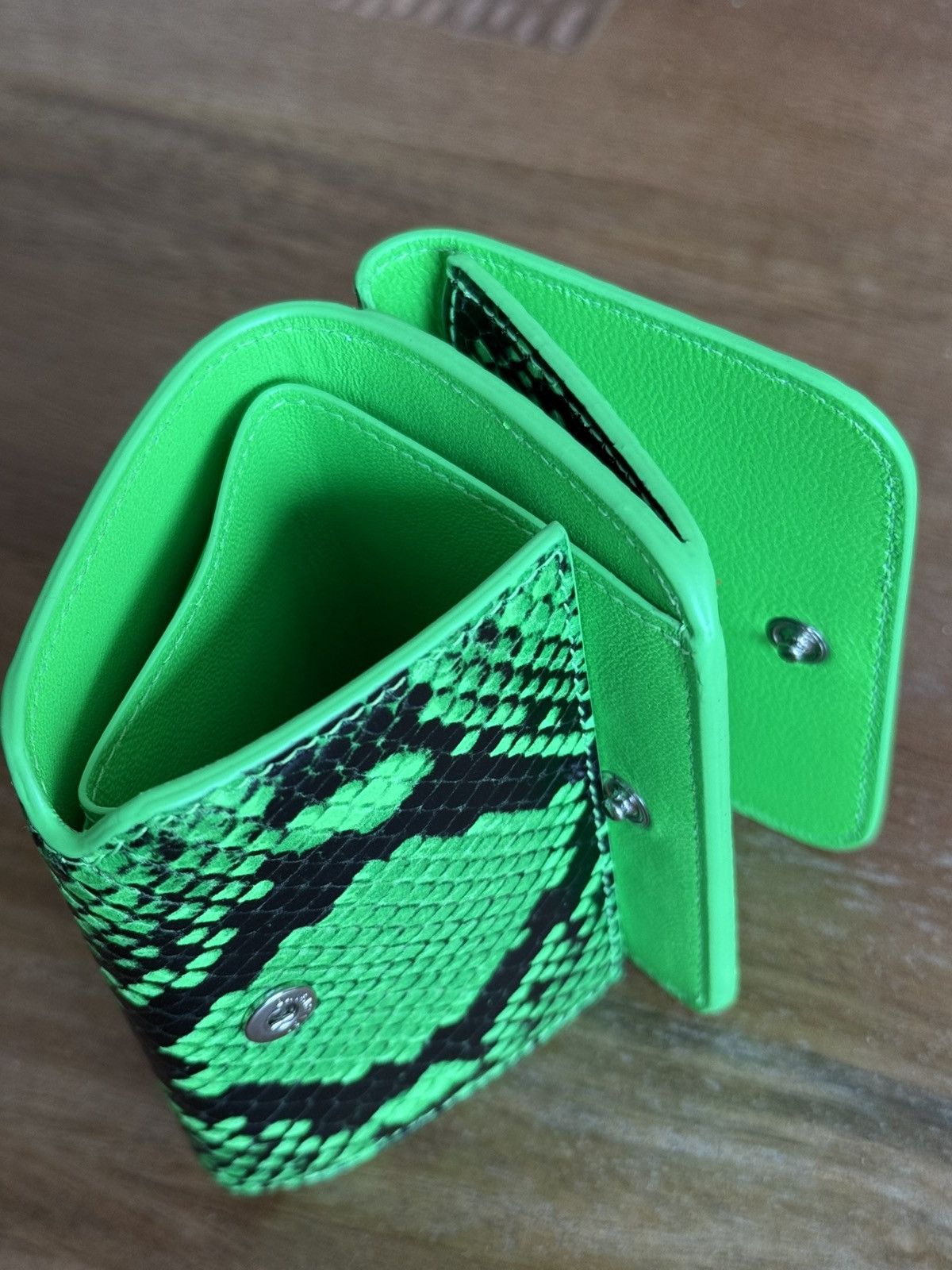 Balenciaga Balenciaga Python Printed Calf Leather Mini Wallet Size ONE SIZE - 4 Thumbnail