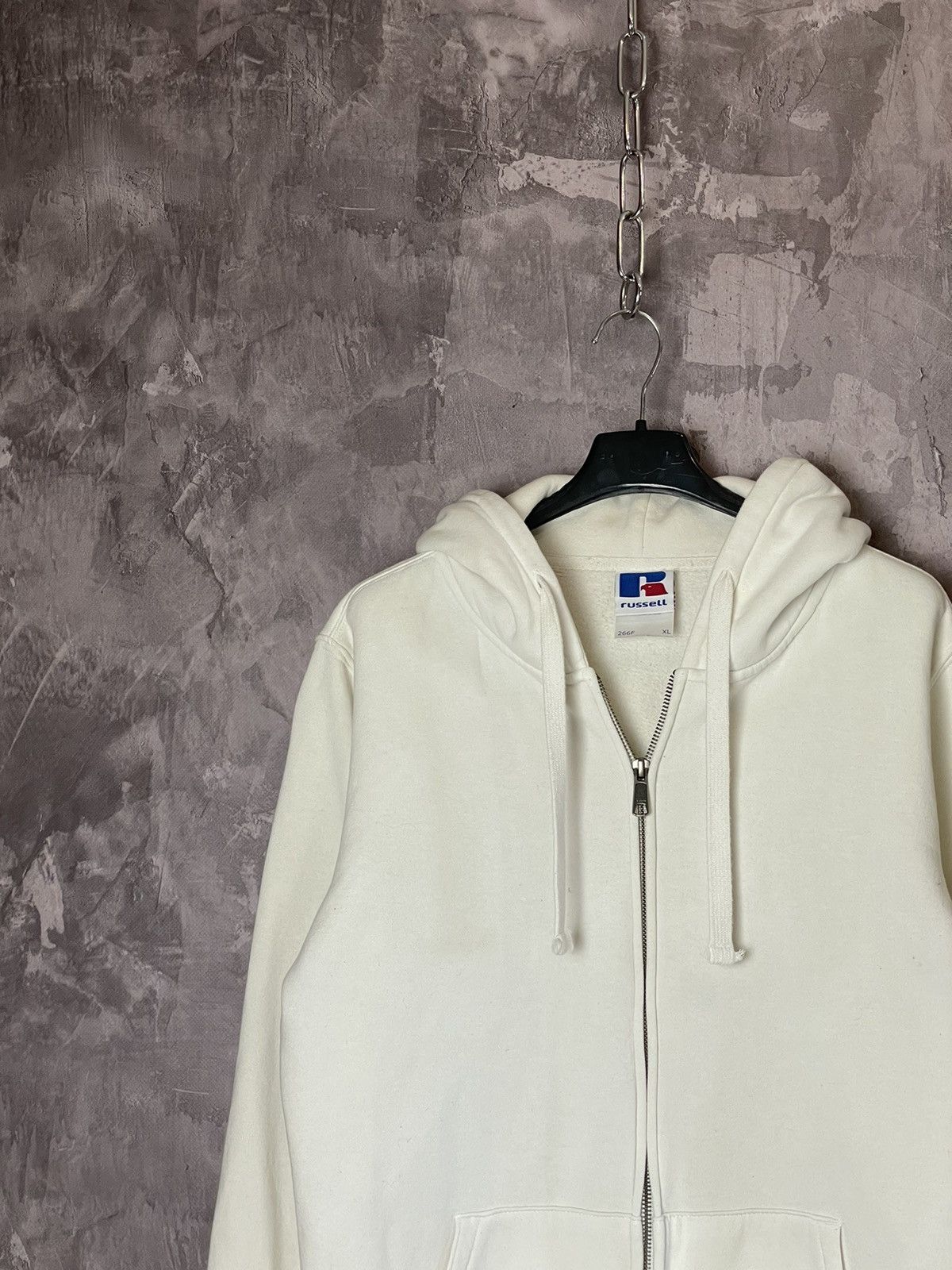Other 2000's Vintage Russel Athletic white Zipper Hoodie Boxy Y2k Size US XL / EU 56 / 4 - 6 Thumbnail