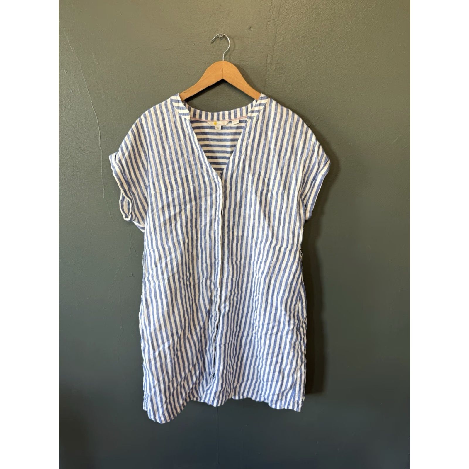 Boden Boden Blue Striped Sleeveless Button Up Dress 16/18L Womens Midi Dress Shirt? Size XXL / US 16-18 / IT 52-54 - 2 Thumbnail
