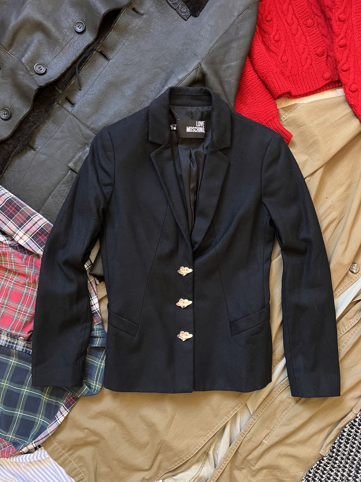 Love Moschino Love Moschino Buttoned Up Blazer Jacket RRP650$ Size XS / US 0-2 / IT 36-38 - 2 Thumbnail