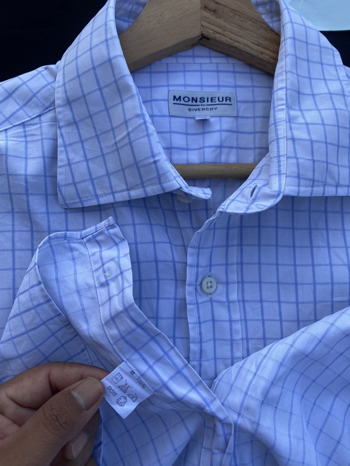 Givenchy Rare Vintage Givenchy Monsieur Checkered Buttons Shirt Size US L / EU 52-54 / 3 - 12 Thumbnail