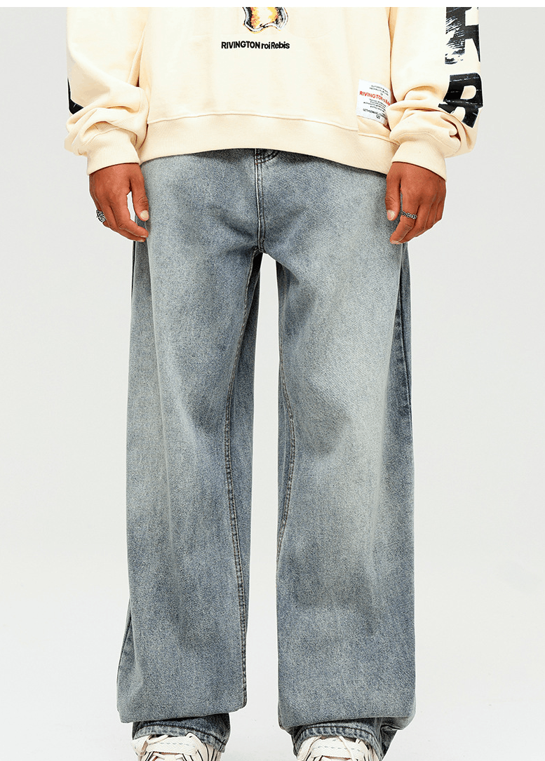 Japanese Brand × Vintage Vintage washed distressed straight wide-leg casual jeans Size US 32 / EU 48 - 1 Thumbnail