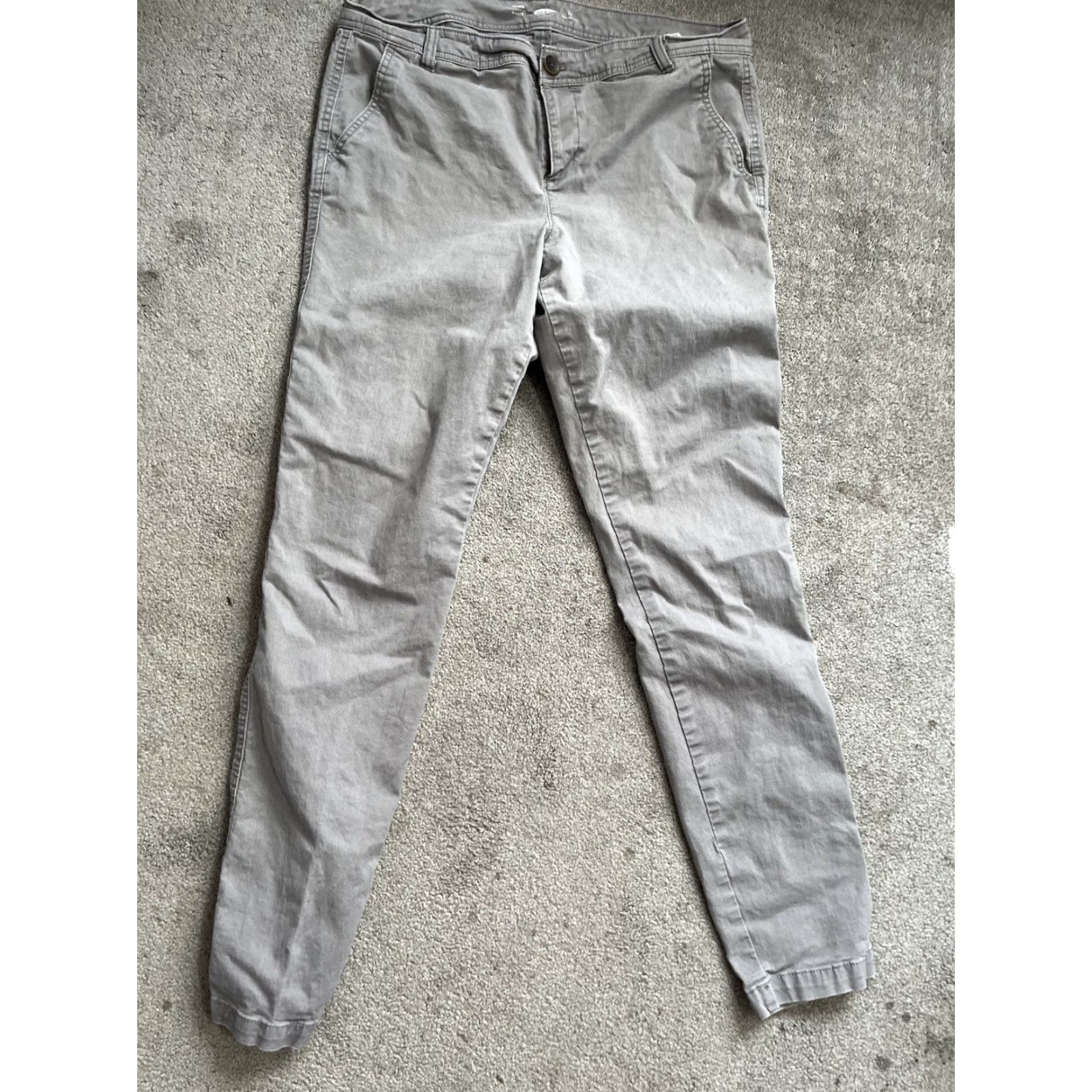 Old Navy Old Navy Pants Women Size 14 Slim Skinny Flat Front Stretch Cotton Blend Pockets Gray Chino Size 36" / US 14 / IT 50 - 2 Thumbnail
