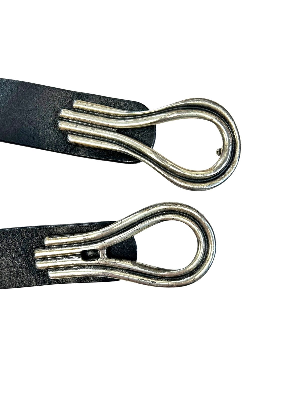 Japanese Brand Vintage Black Leather Double Buckle Avantgarde belt Size ONE SIZE - 3 Thumbnail