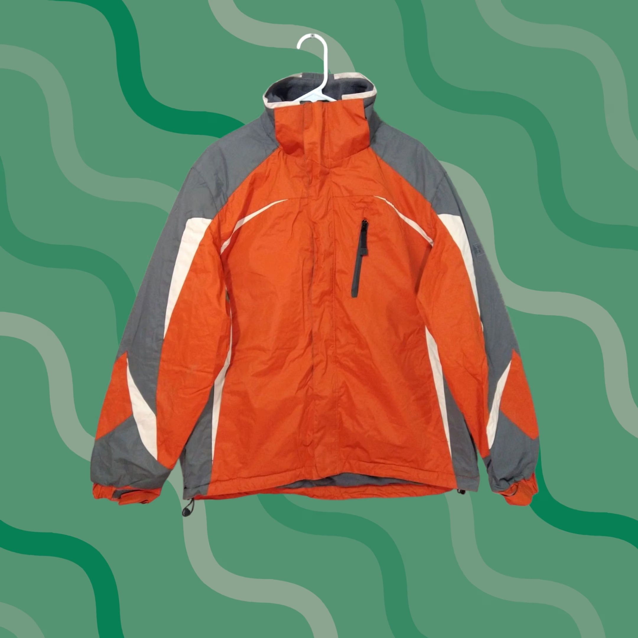 Chaps Chaps Jacket Mens M Orange Full Zip Windbreaker Lined Fleece Mock Neck Polyester Zip Stand-Up Collar Size US M / EU 48-50 / 2 - 1 Thumbnail