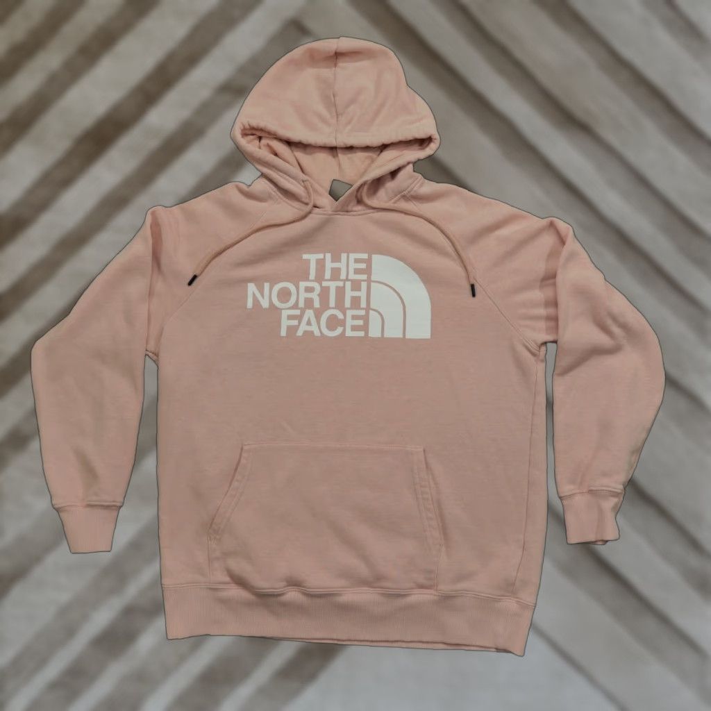 The North Face VINTAGE The North Face Hoodie Womens Large Pink Pullover Spell Out Logo Size L / US 10 / IT 46 - 1 Thumbnail