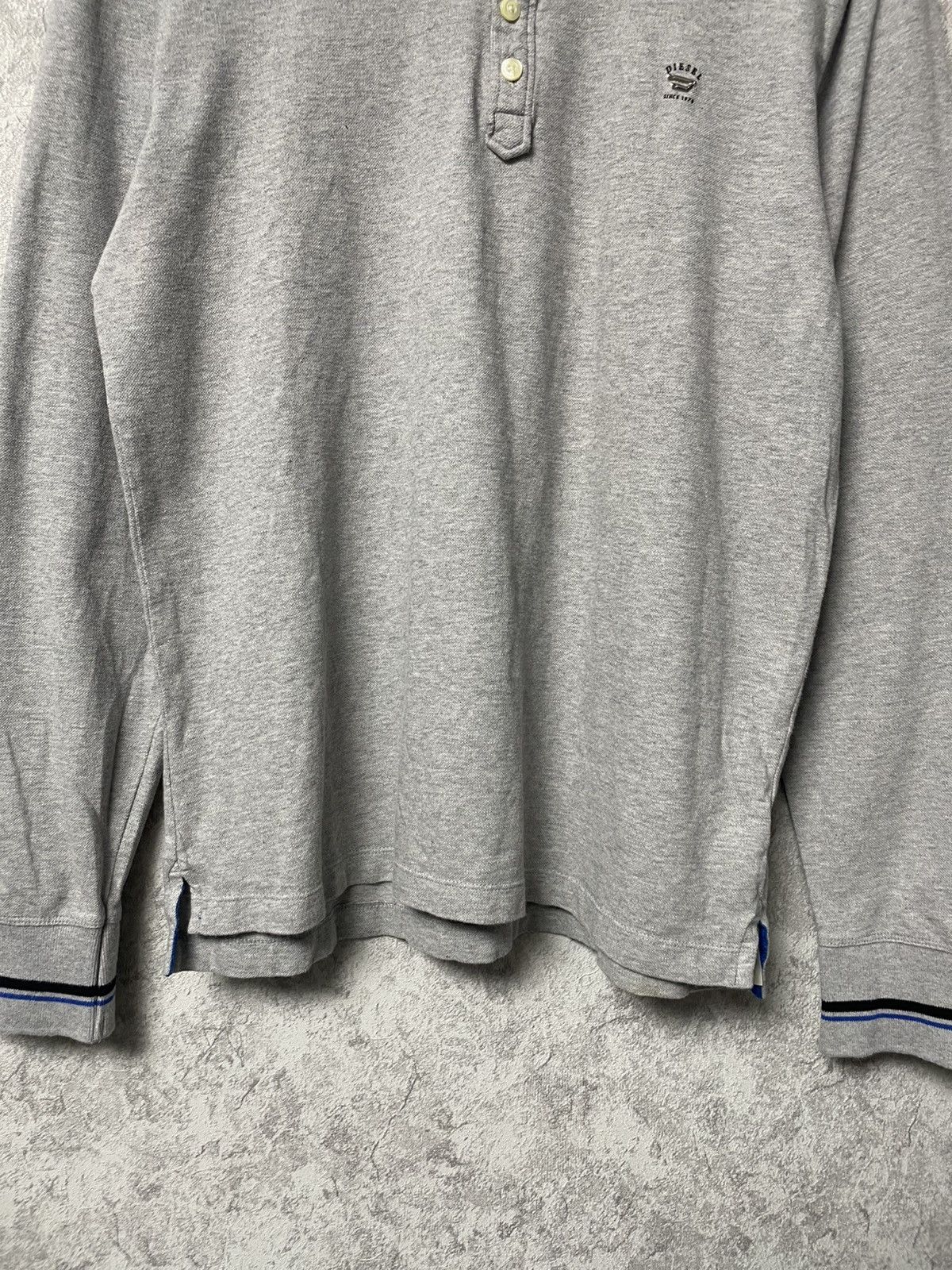 Diesel Vintage Diesel Metallic Logo Gray Long Sleeve Polo Shirt Size US L / EU 52-54 / 3 - 3 Thumbnail