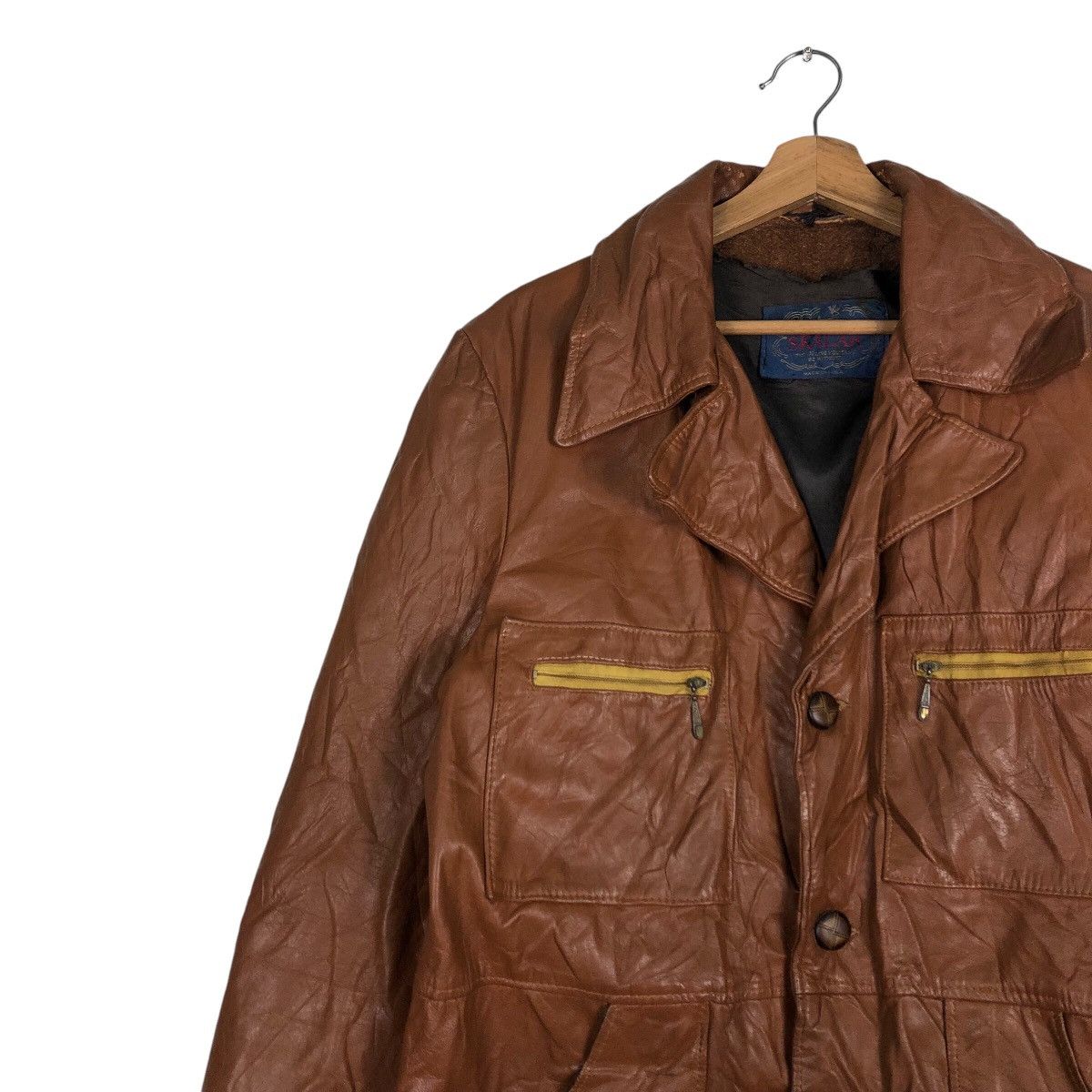 Toyo Enterprises 📌Vintage Biker Leather Jacket Skalar Made in Usa Blanket Size US M / EU 48-50 / 2 - 8 Thumbnail