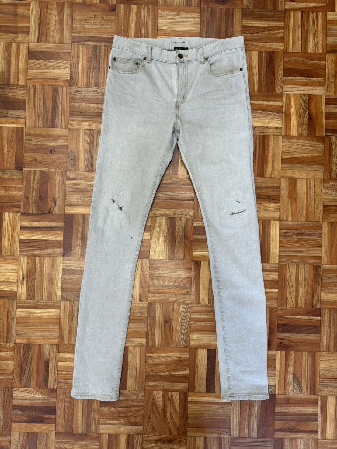 image of 2013 Saint Laurent Paris White/grey D02 Jean W31~32, Men's