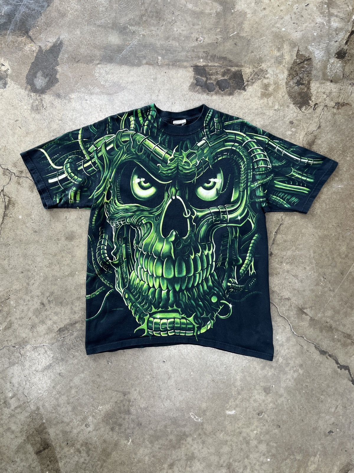 Vintage Vintage 90 Terminator Liquid Blue Skull Tee Large Size US L / EU 52-54 / 3 - 2 Thumbnail