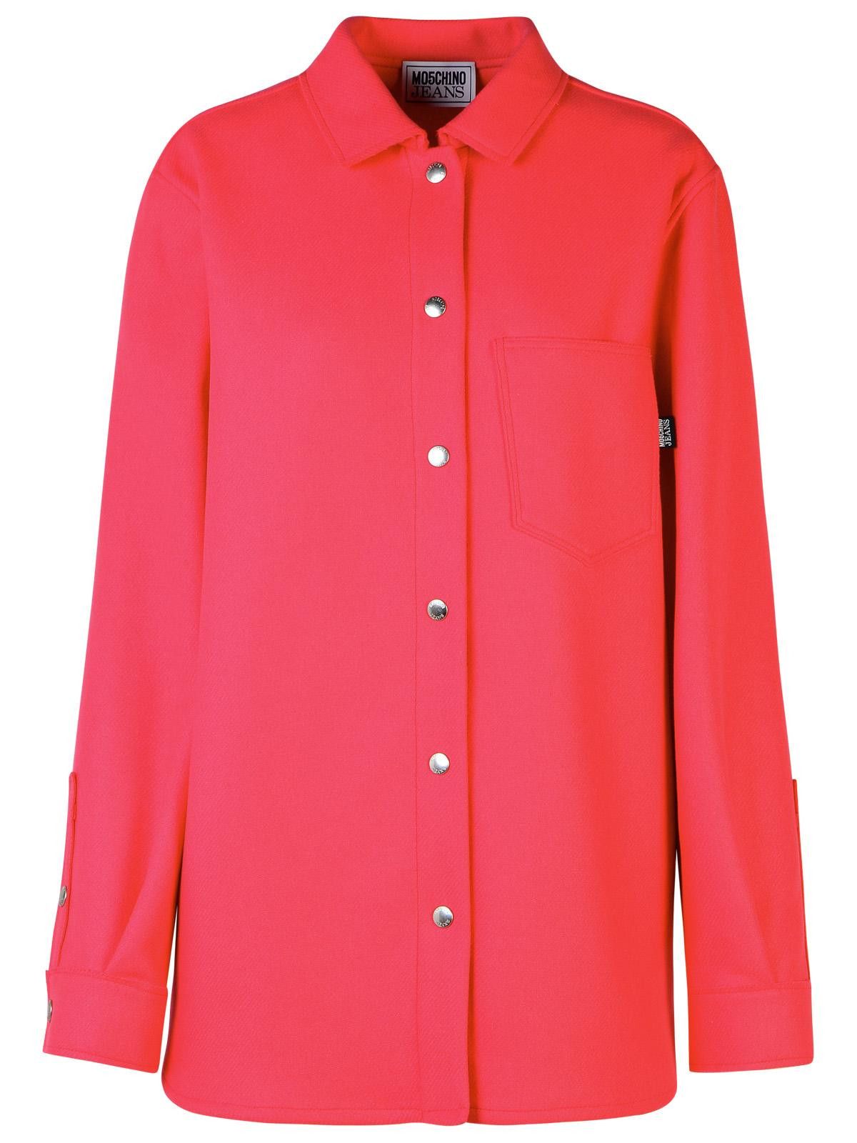 Moschino MOSCHINO JEANS Oversized Fuchsia Wool Blend Shirt Size M / US 6-8 / IT 42-44 - 1 Thumbnail