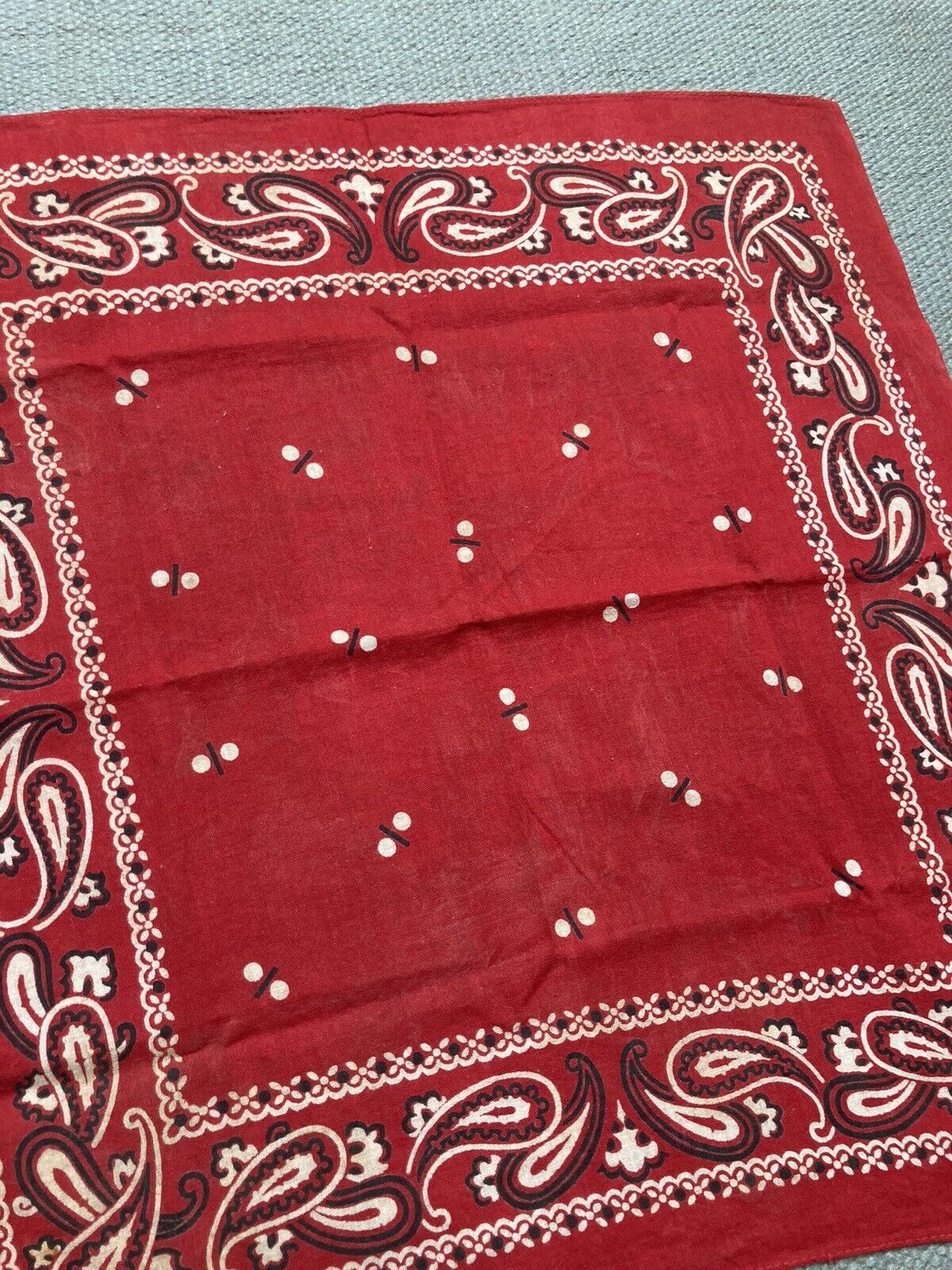 elephant bandana trunk down fast color paisley selvedge dots