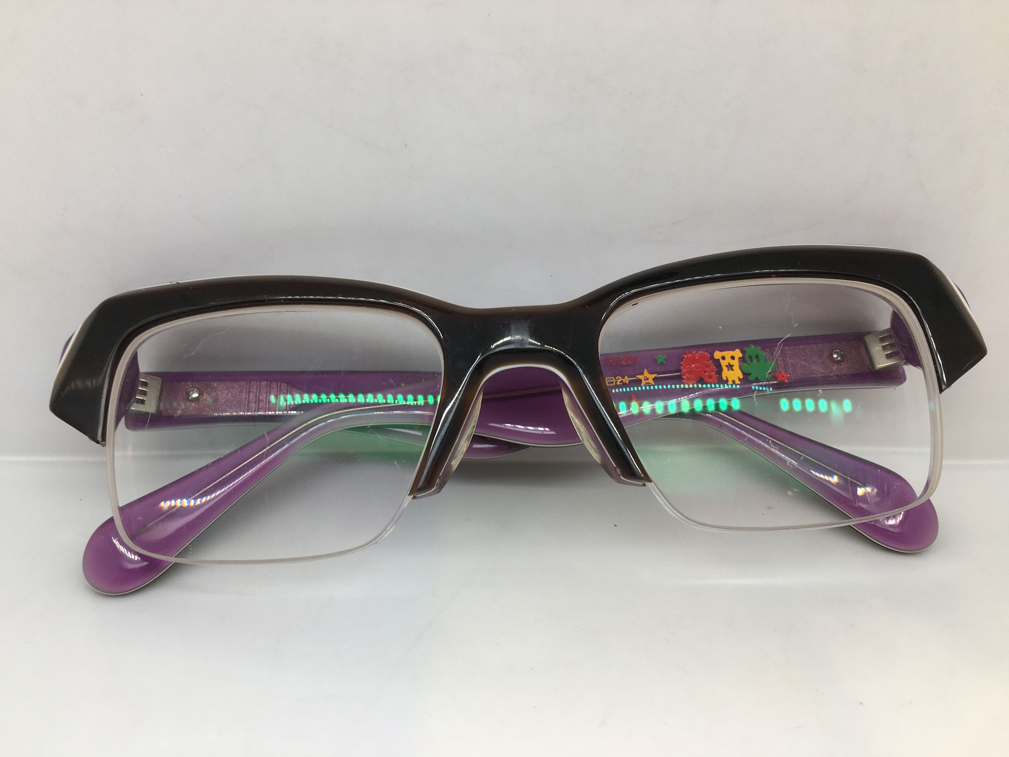 Vintage Vintage HUMAN SKULL H1221 LAMINATE Half Ｒim Eyeglasses Size ONE SIZE - 6 Thumbnail