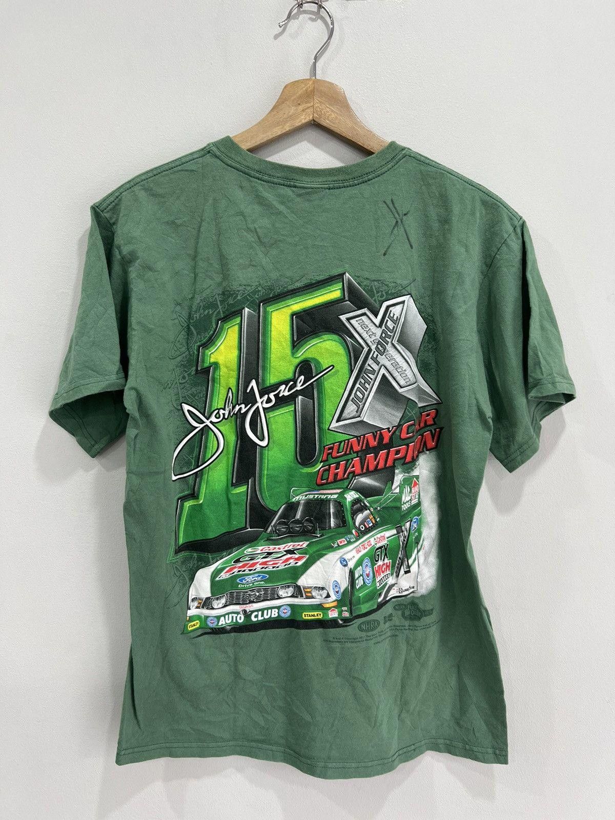 Vintage Vintage John Force Racing Tee shirt green Size US M / EU 48-50 / 2 - 2 Thumbnail