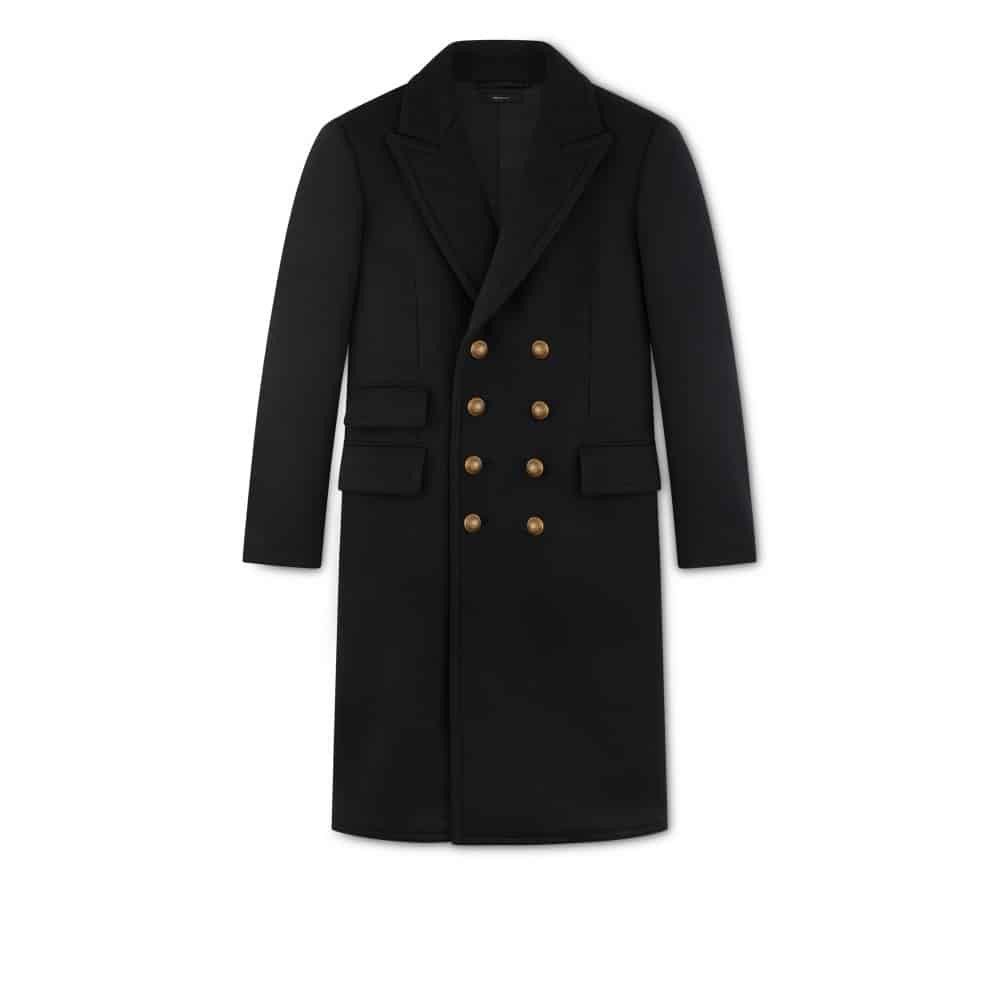 Tom Ford o1loc1c0126 TFO812 Wool & Cashmere Coat in Black Size US L / EU 52-54 / 3 - 1 Thumbnail