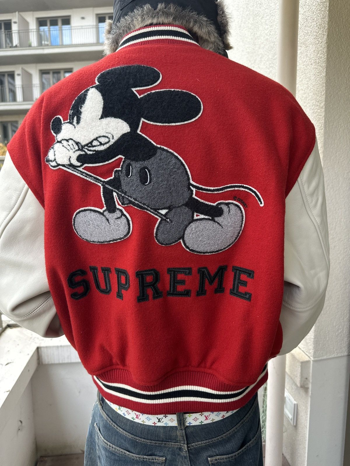 Supreme Supreme Number (n)ine Mickey Mouse Varsity Jacket | Grailed