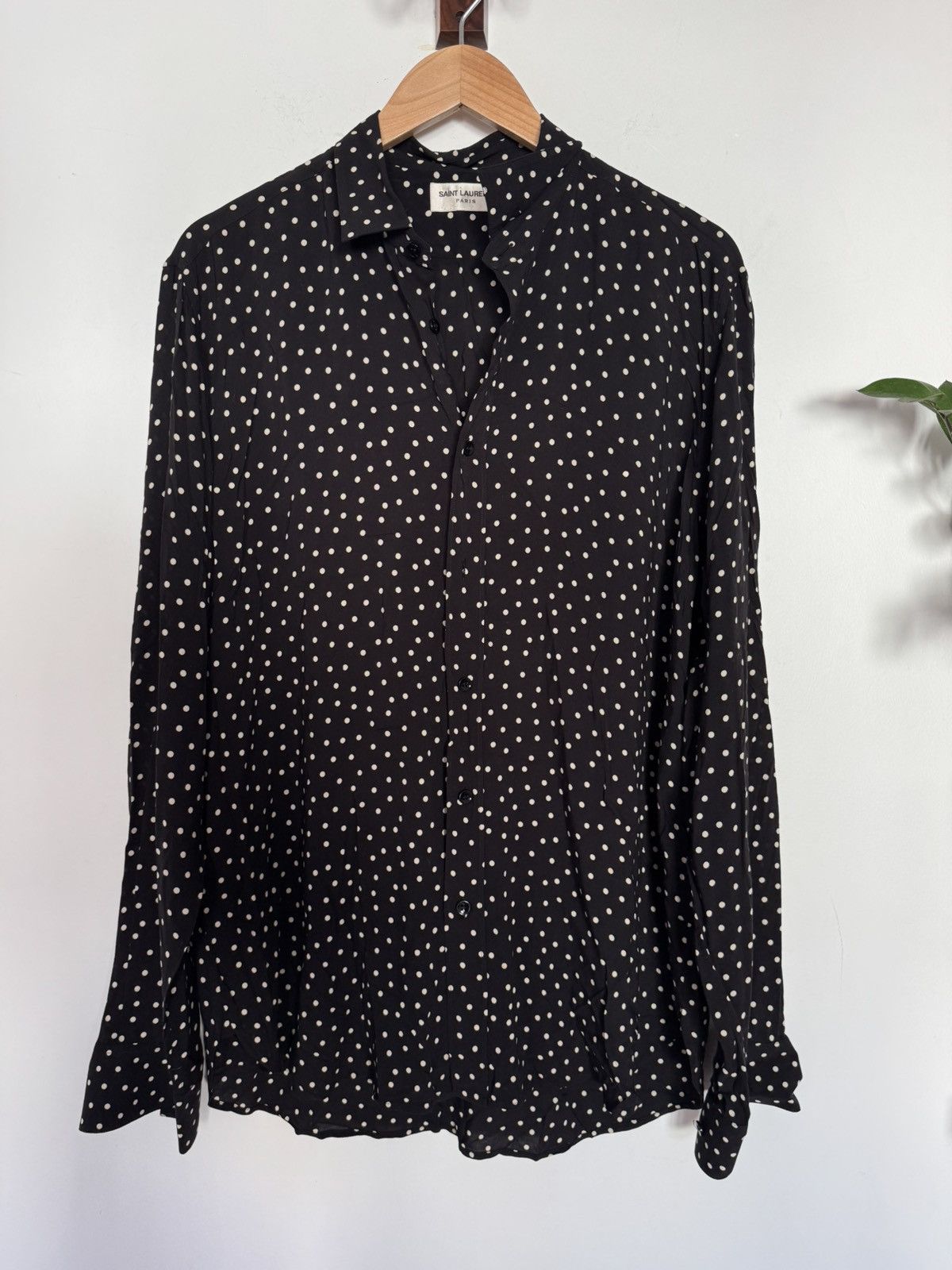 Saint Laurent Paris Rare Hedi Polka Viscose shirt Fw16 Size US L / EU 52-54 / 3 - 1 Thumbnail