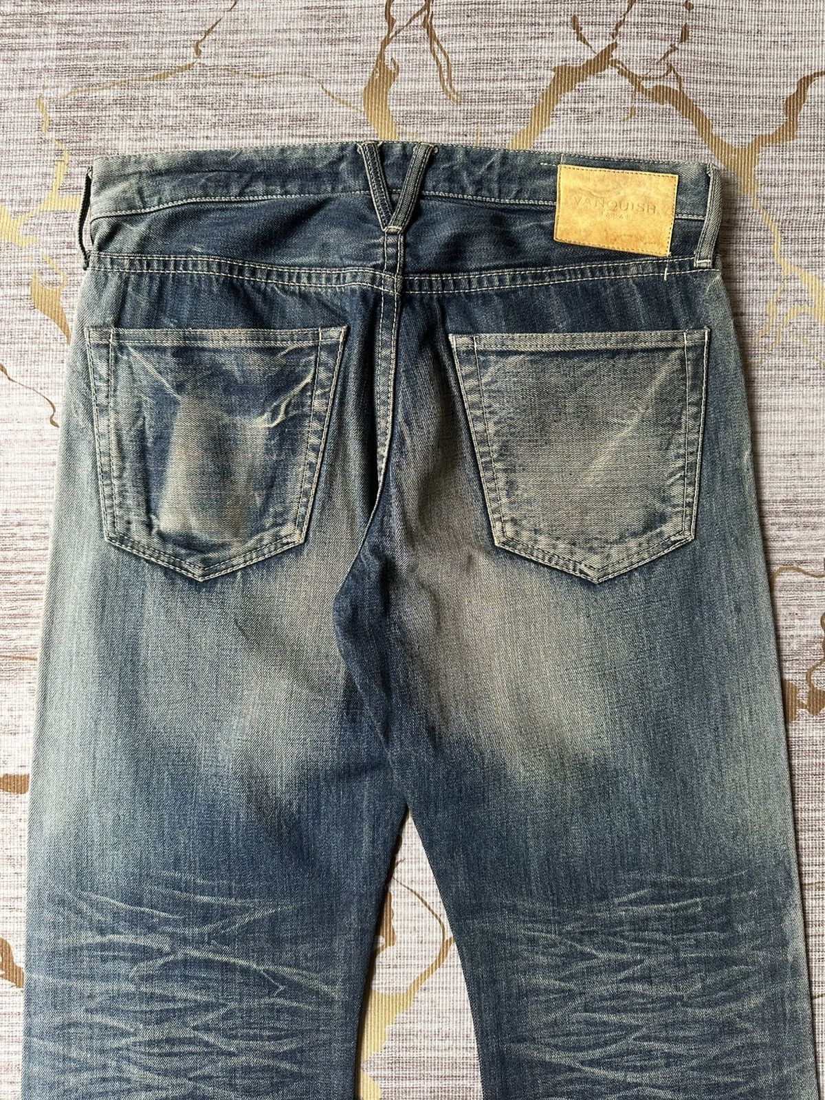 Vanquish Vanquish Tokyo Japan Blue Faded Denim Design Claw Marks Size US 33 - 13 Thumbnail