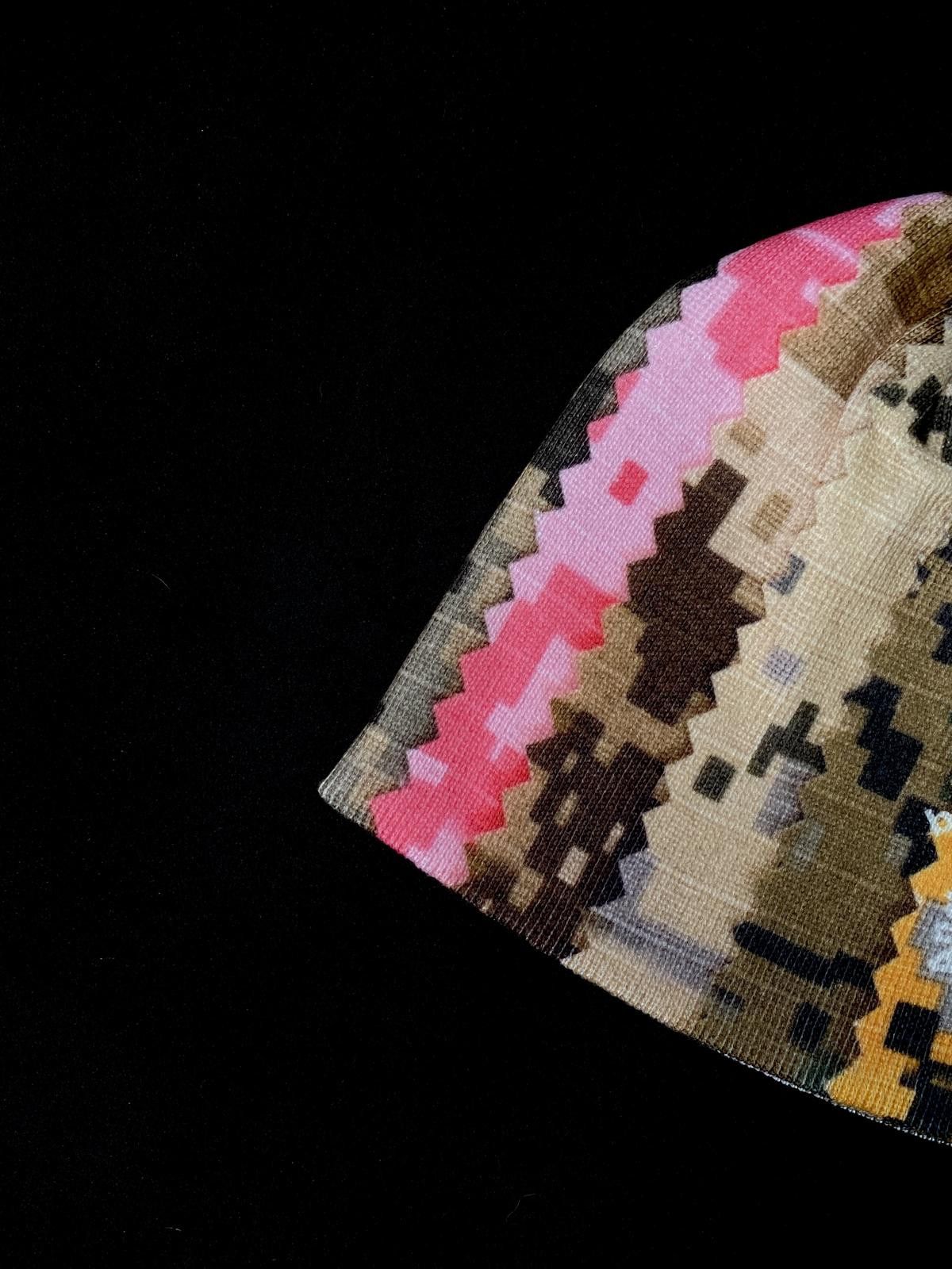 Japanese Brand Deadstock b.Eautiful Swatch Camo No Cuff Knit Beanie OS Size ONE SIZE - 6 Thumbnail