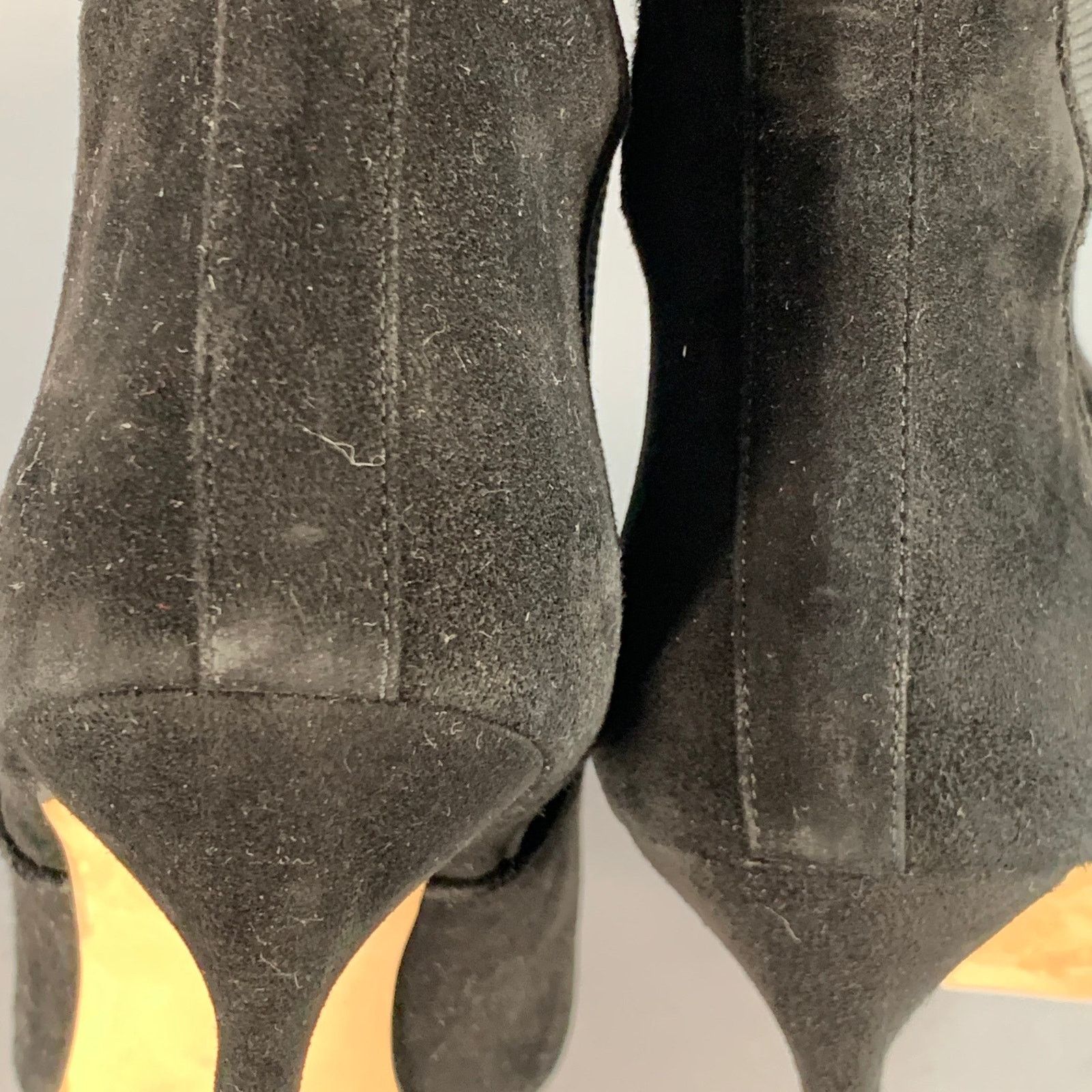 Manolo Blahnik Black Suede Pull On Pointed Toe Stiletto Boots Size US 8.5 / IT 38.5 - 8 Thumbnail