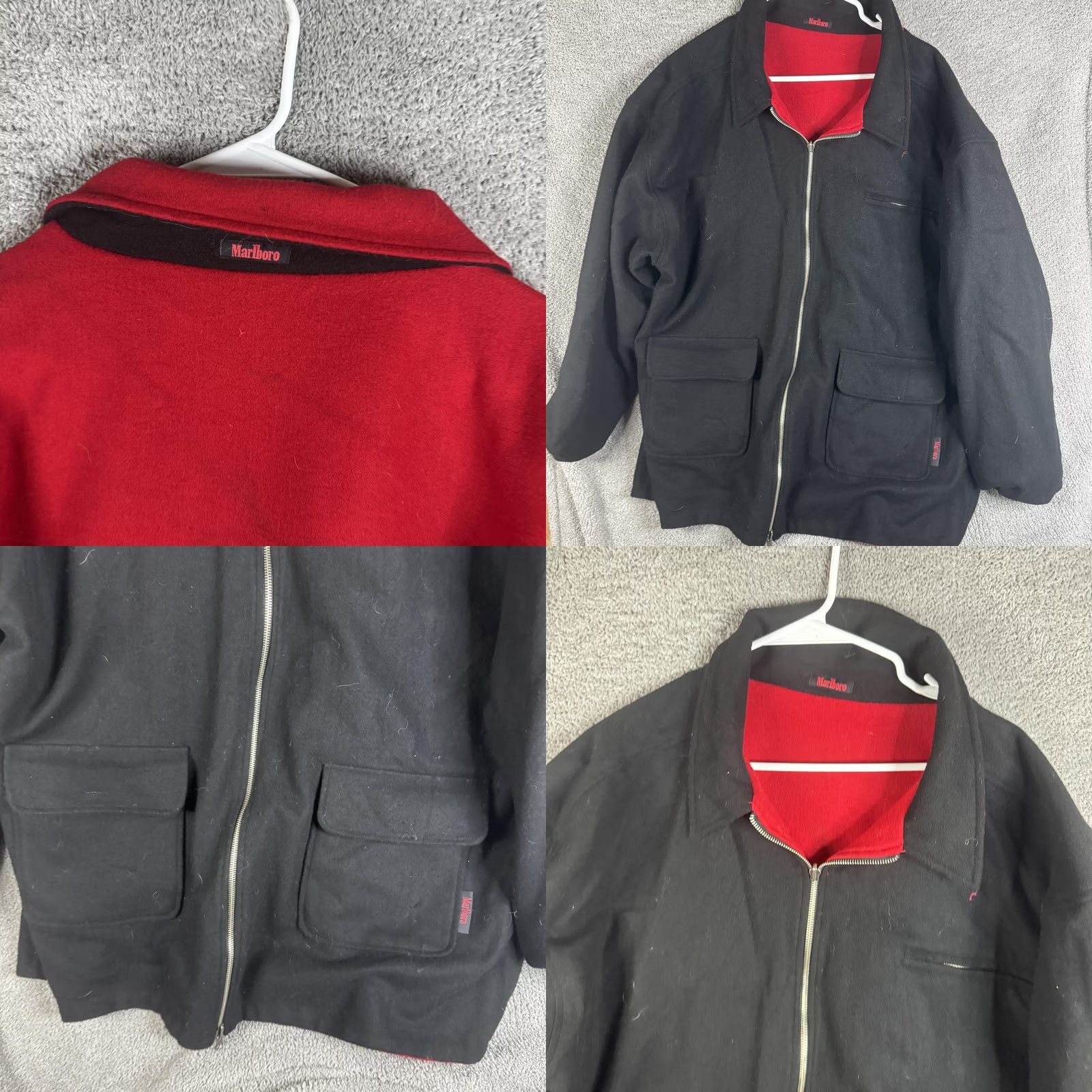 Marlboro Marlboro Jacket Mens 2XL Reversible Wool Full Zip Overcoat Outdoor Red Black Solid Multicolor Winter Casual Workwear Mens Size US XXL / EU 58 / 5 - 9 Thumbnail