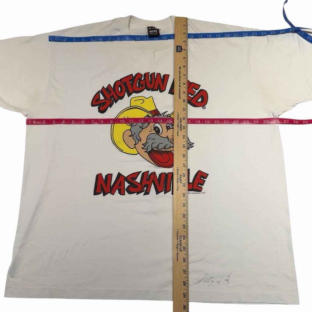 Fruit Of The Loom Shotgun Red Nashville Tee 3X USA Single Stitch Autographed Size US XXL / EU 58 / 5 - 6 Thumbnail