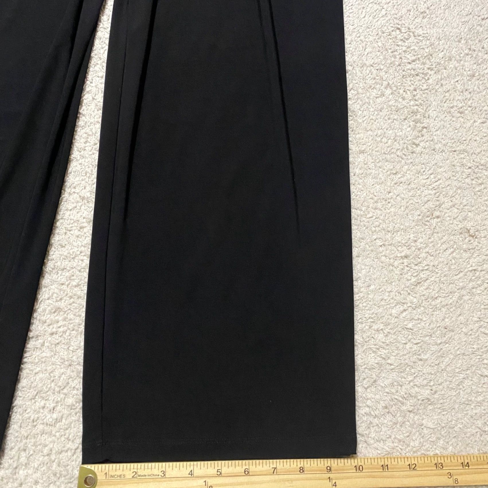 Vintage Kaileigh Jumpsuit Women 1X Plus One Shoulder Knit Black Solid Wide-Leg Summer Spring Fall Womens Size 40" / US 18 - 5 Thumbnail