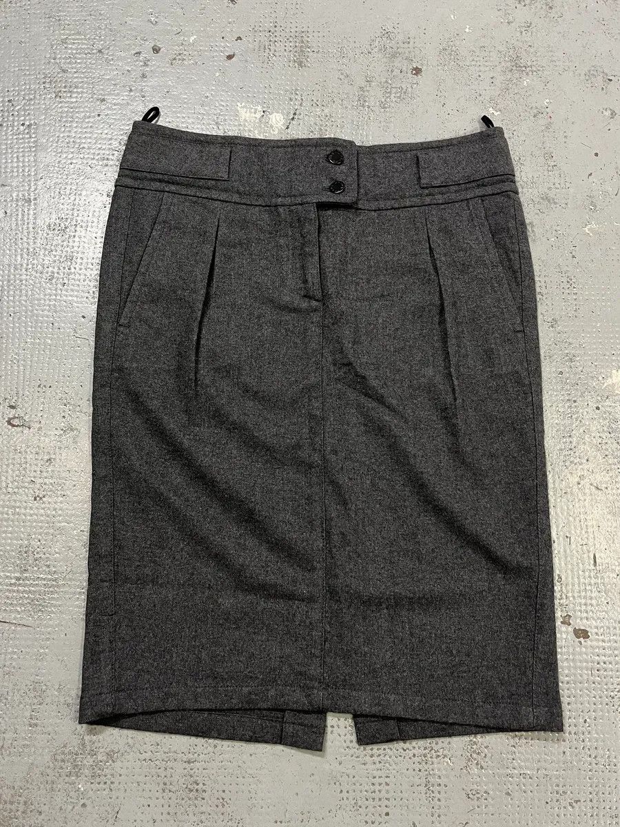 Prada 2000s Prada Wool Grey Midi Skirt Size 30" / US 8 / IT 44 - 4 Thumbnail