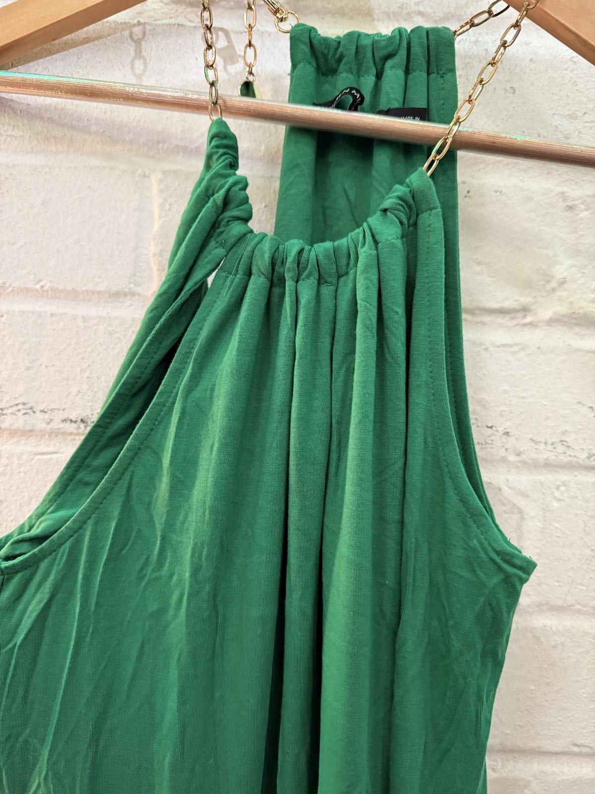 Other Karen Millen Green Maxi Dress with Chain Straps Size L / US 10 / IT 46 - 3 Thumbnail