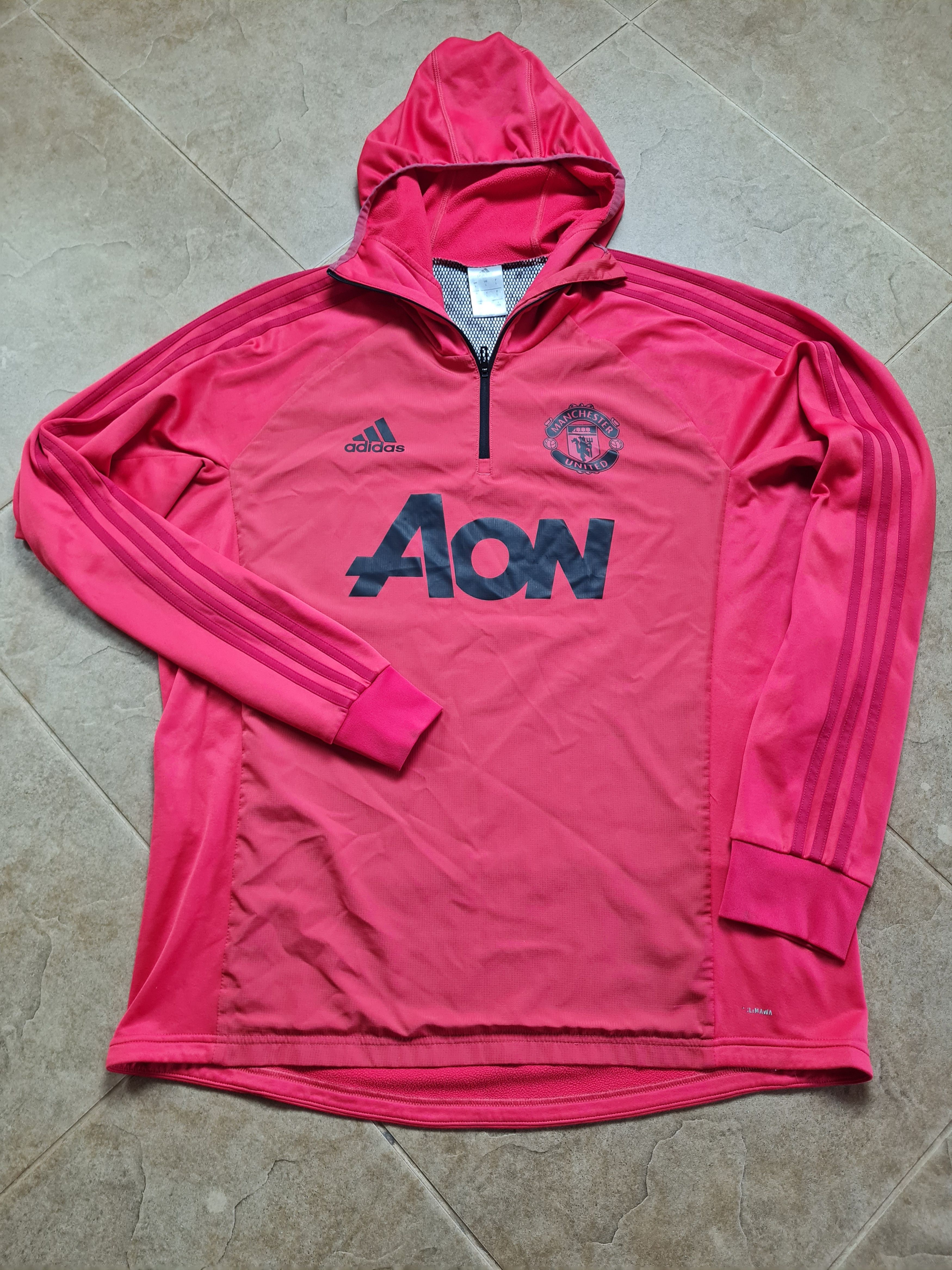 Adidas Adidas 2018-19 Manchester United 1/4 Zip Hooded Training Top Size US L / EU 52-54 / 3 - 3 Thumbnail