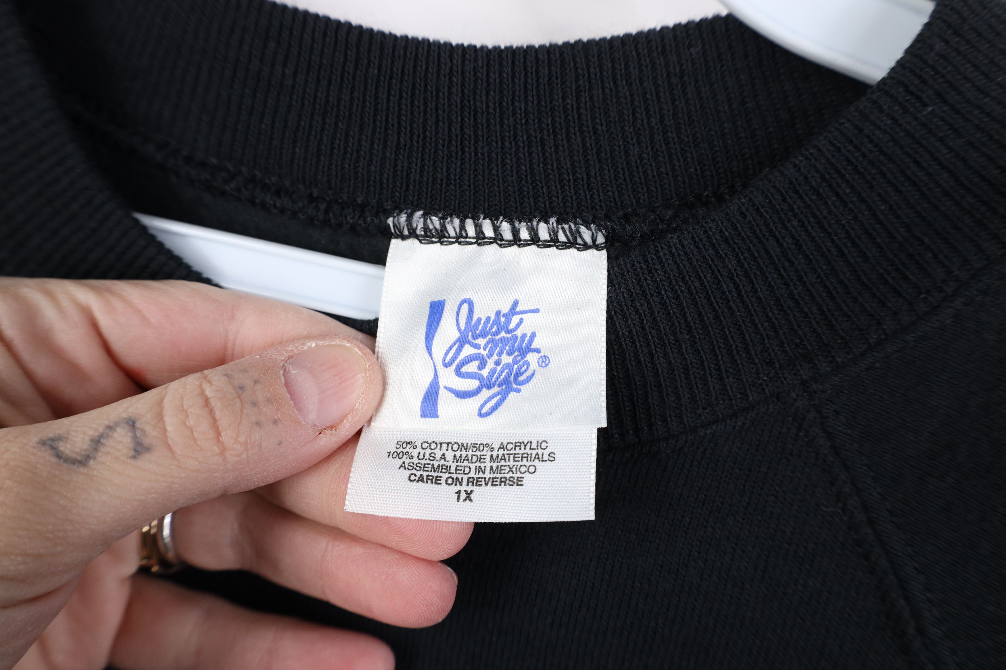 Vintage Vintage 90s Streetwear Raglan Crewneck Sweatshirt Black Size XL / US 12-14 / IT 48-50 - 4 Thumbnail