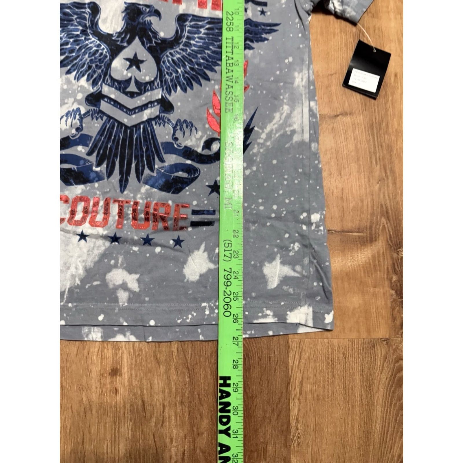 Vintage Xtreme Couture T-Shirt Mens Small Blue Retro Foil Logo Double Sided Y2K American Eagle Size US S / EU 44-46 / 1 - 8 Thumbnail