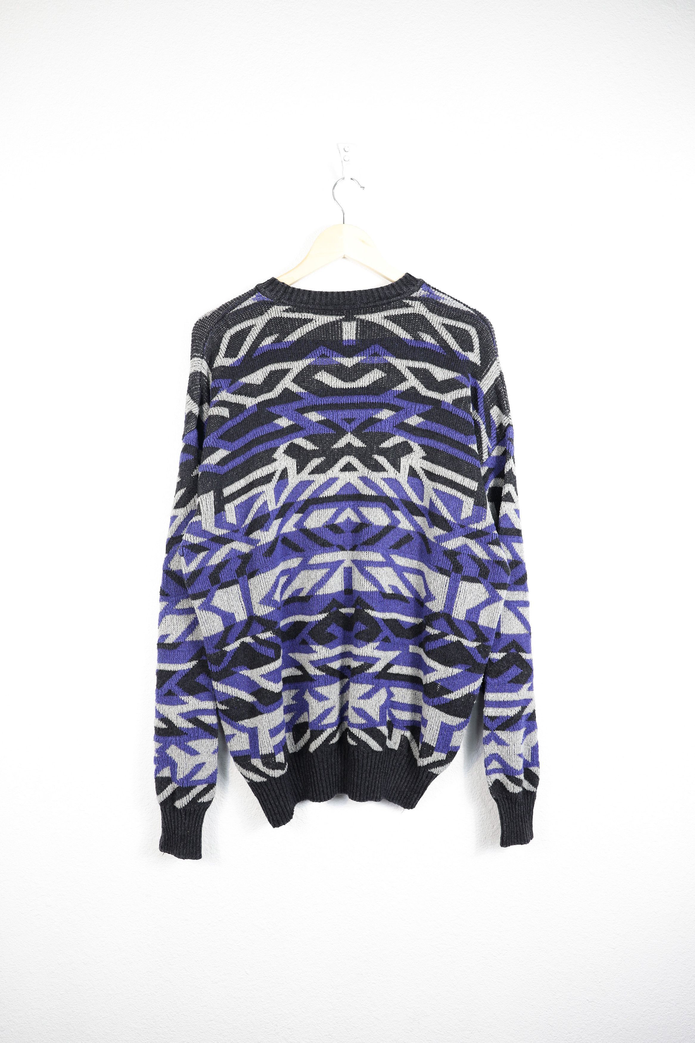 Bally Vintage Bally Italy Geometric Pattern Cotton Sweater L size Size US L / EU 52-54 / 3 - 9 Thumbnail