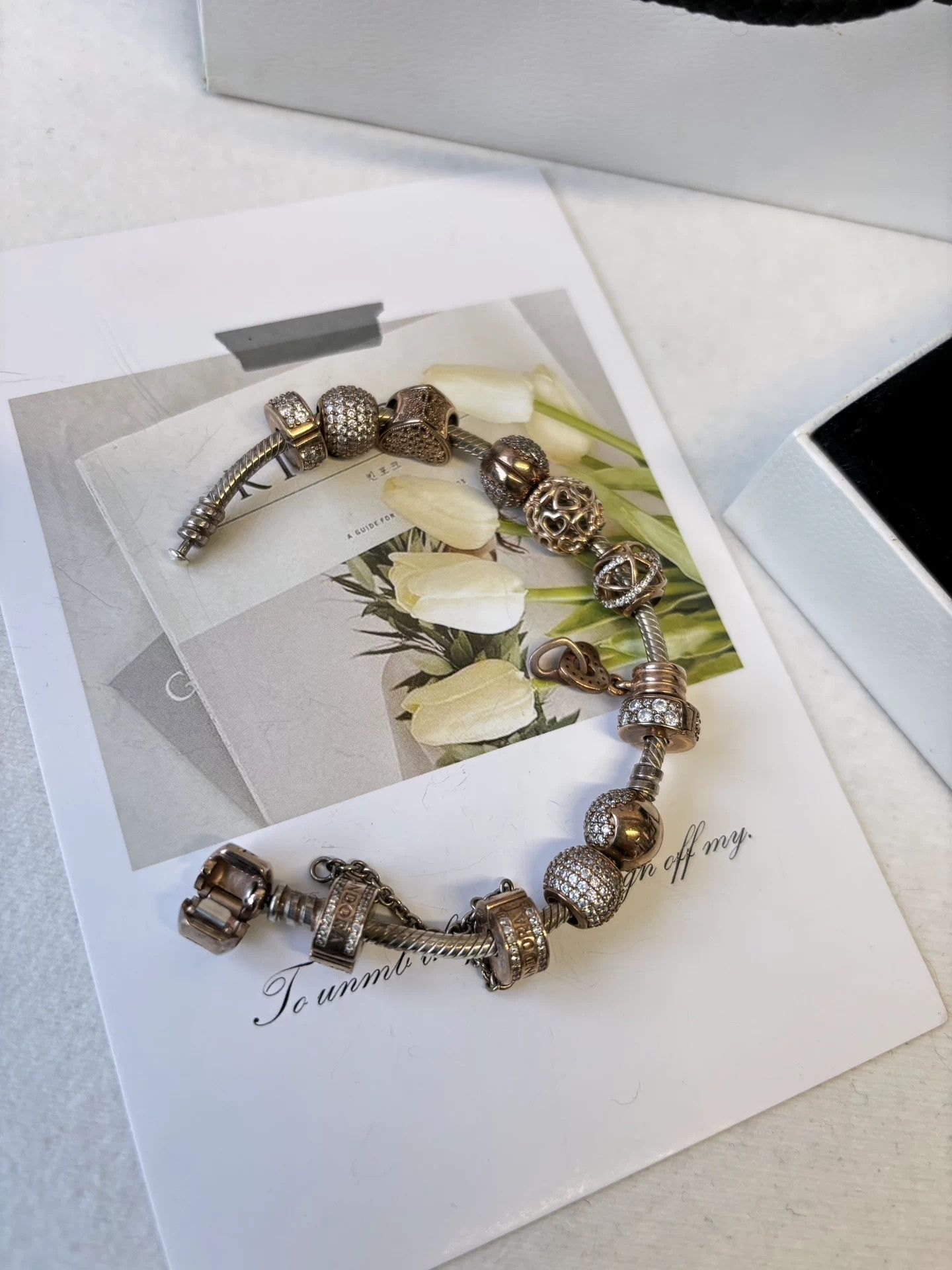 pandora Pandora Rose Gold Diamond-Bead 18cm Bracelet Sale Size ONE SIZE - 3 Thumbnail